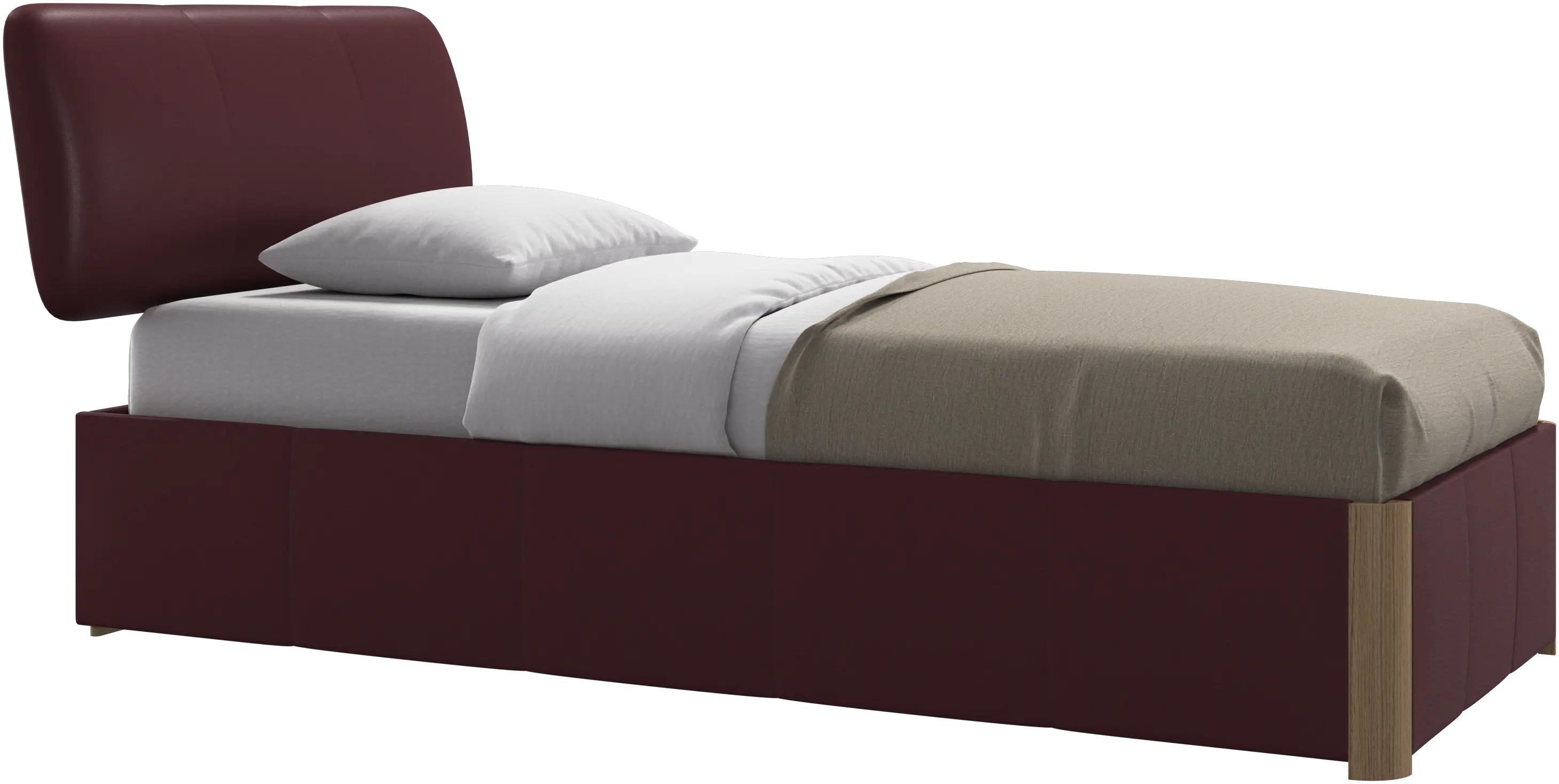 Element bed, bed-mounted headboard, with slats and storage solution, excl. mattress