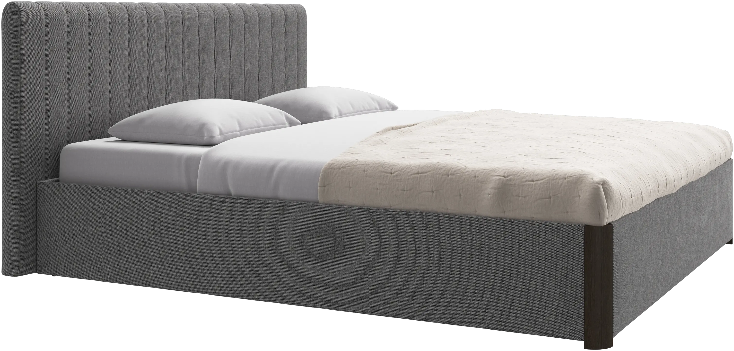 Element bed, bed-mounted headboard, with slats and storage solution, excl. mattress