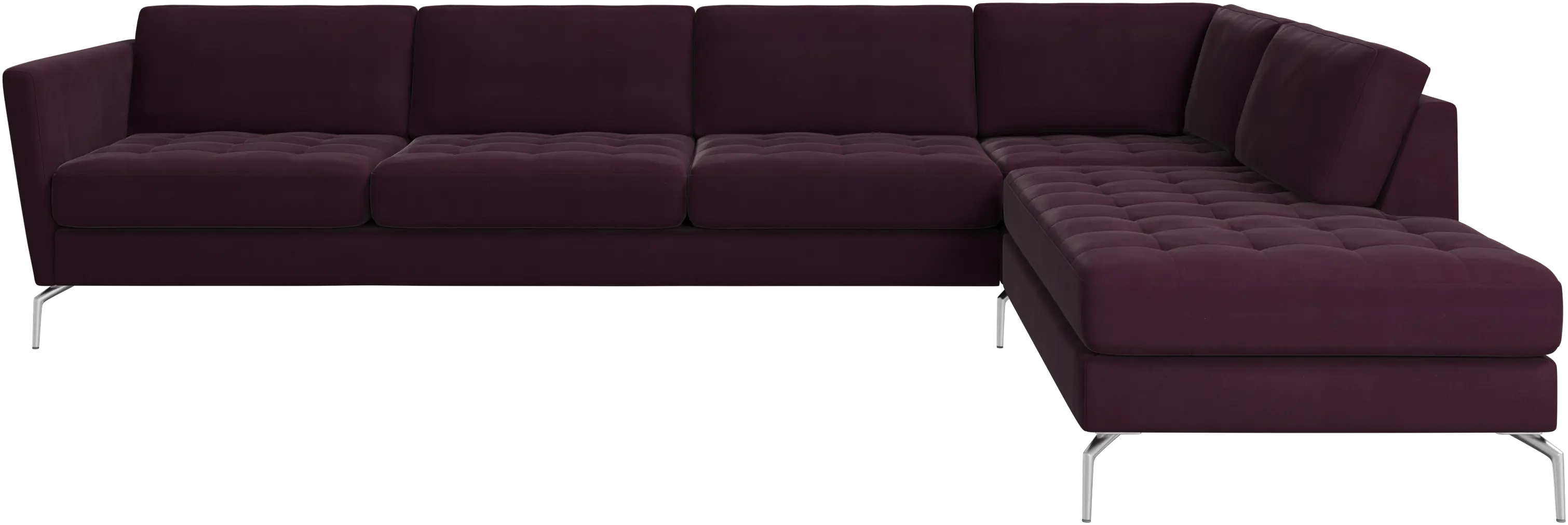 Osaka corner sofa with lounging unit, tufted seat