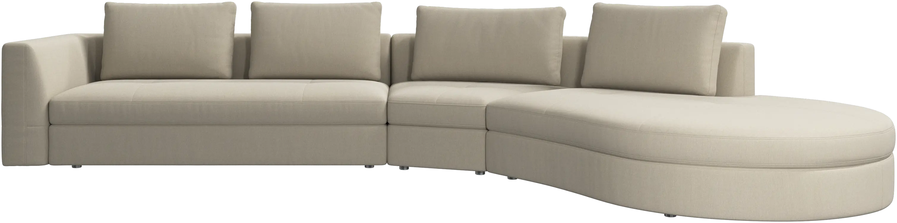 Bergamo sofa with round lounging unit,right