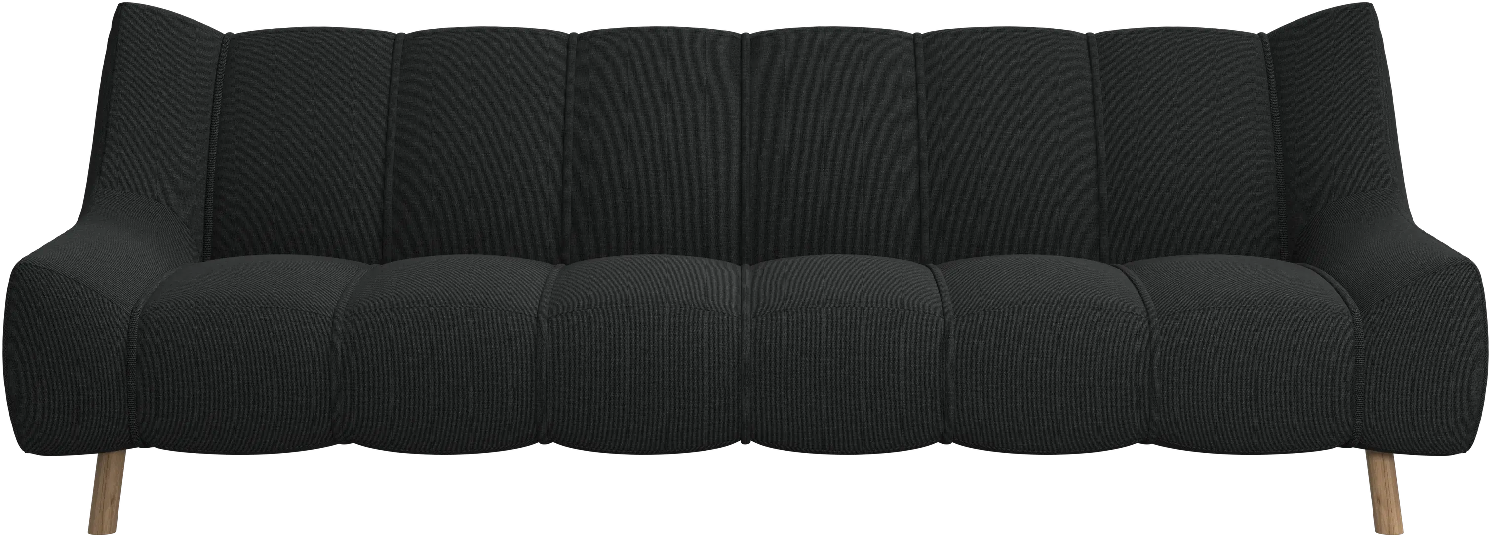 Canapé 3 places Nawabari, jambe en bois