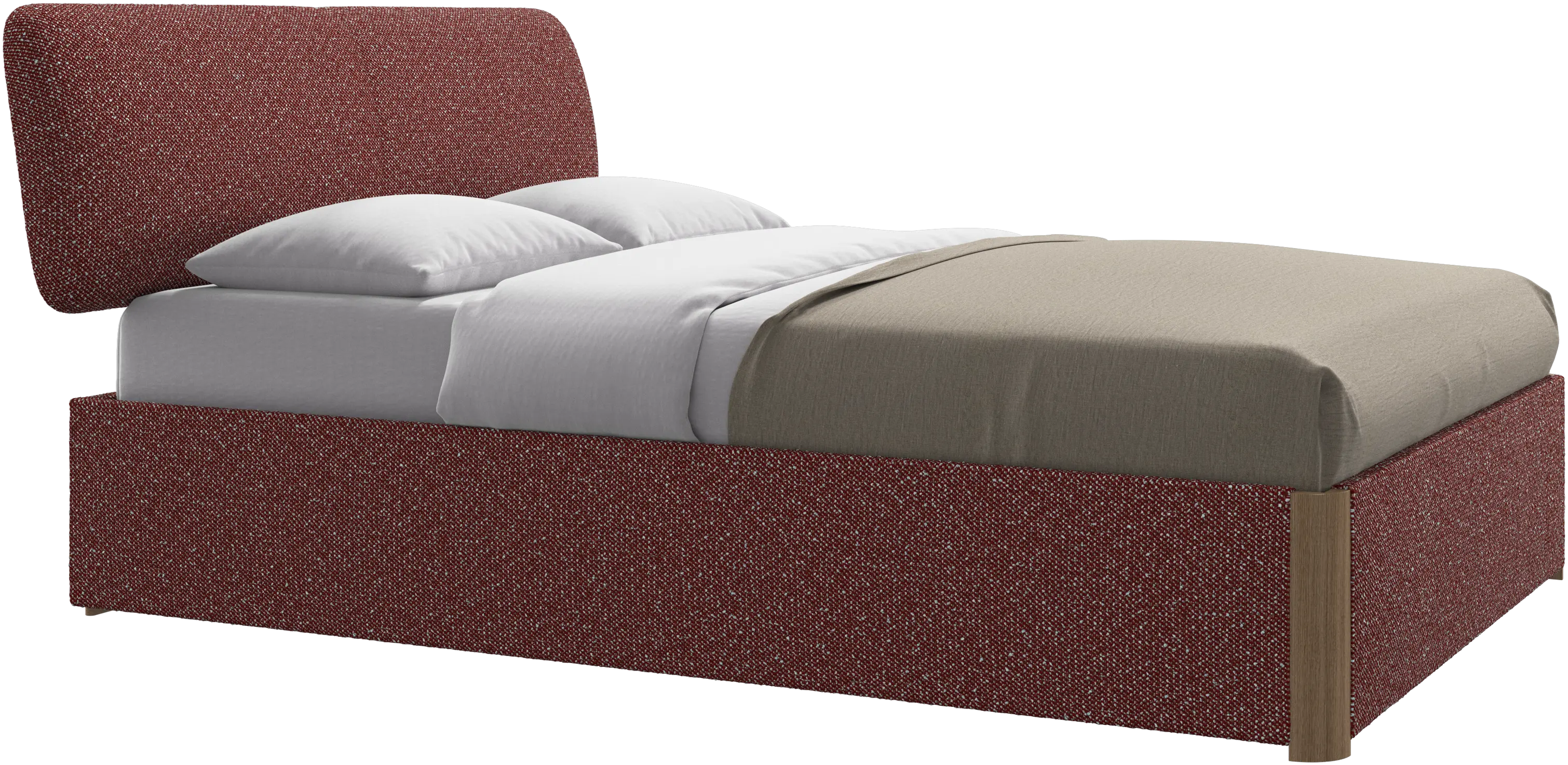 Element bed, bed-mounted headboard, with slats and storage solution, excl. mattress