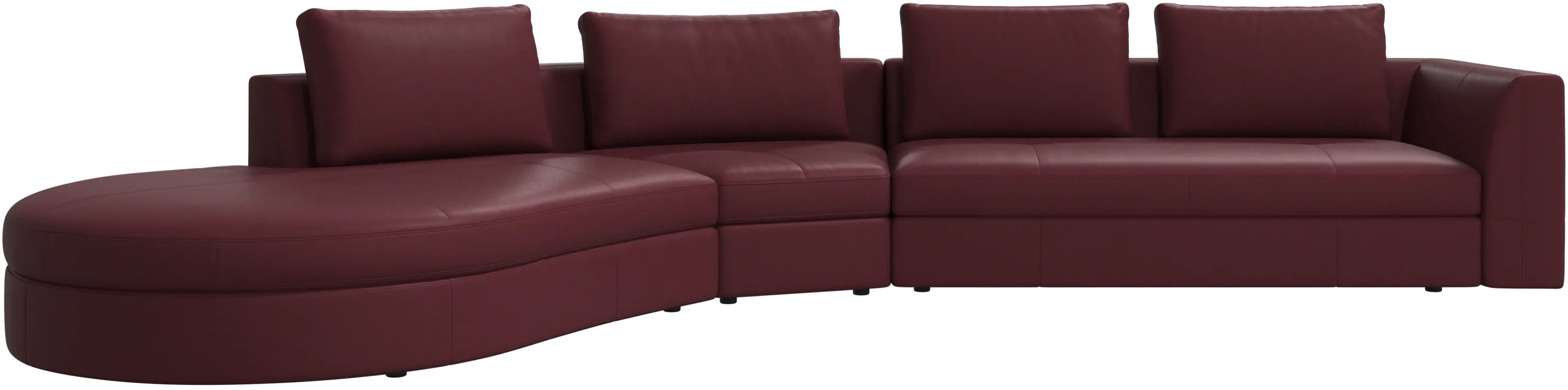 Bergamo sofa with round lounging unit, left