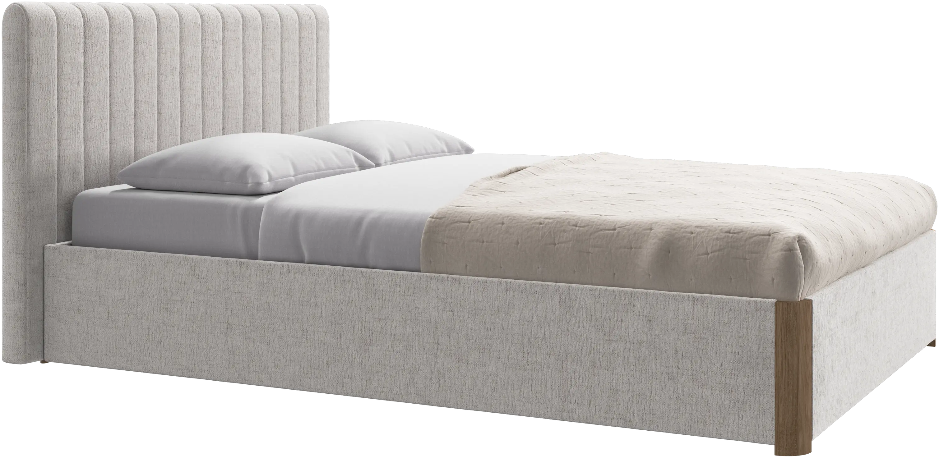 Element bed, bed-mounted headboard, with slats and storage solution, excl. mattress