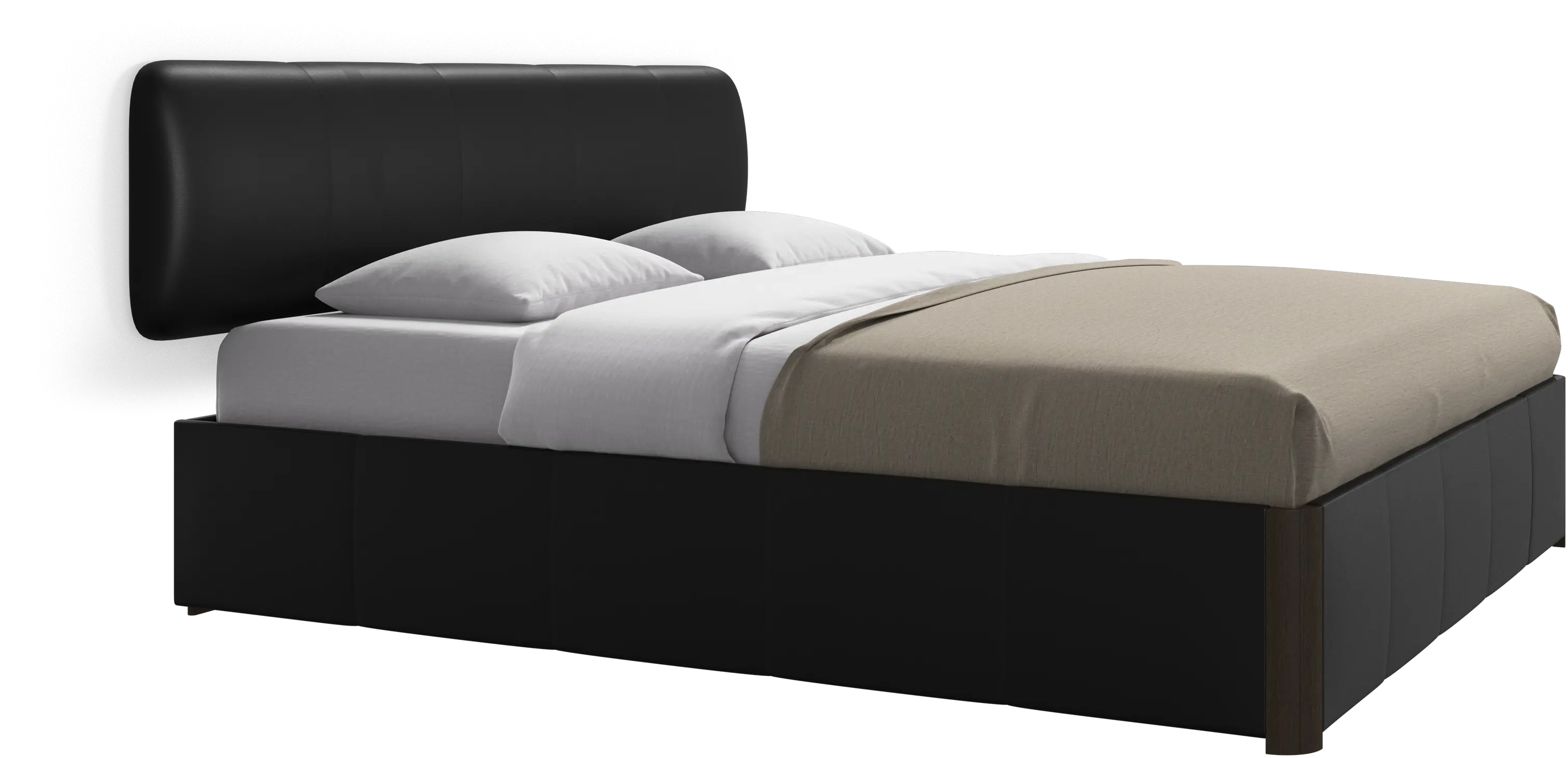 Element bed, wall-mounted headboard, with slats and storage solution, excl. mattress