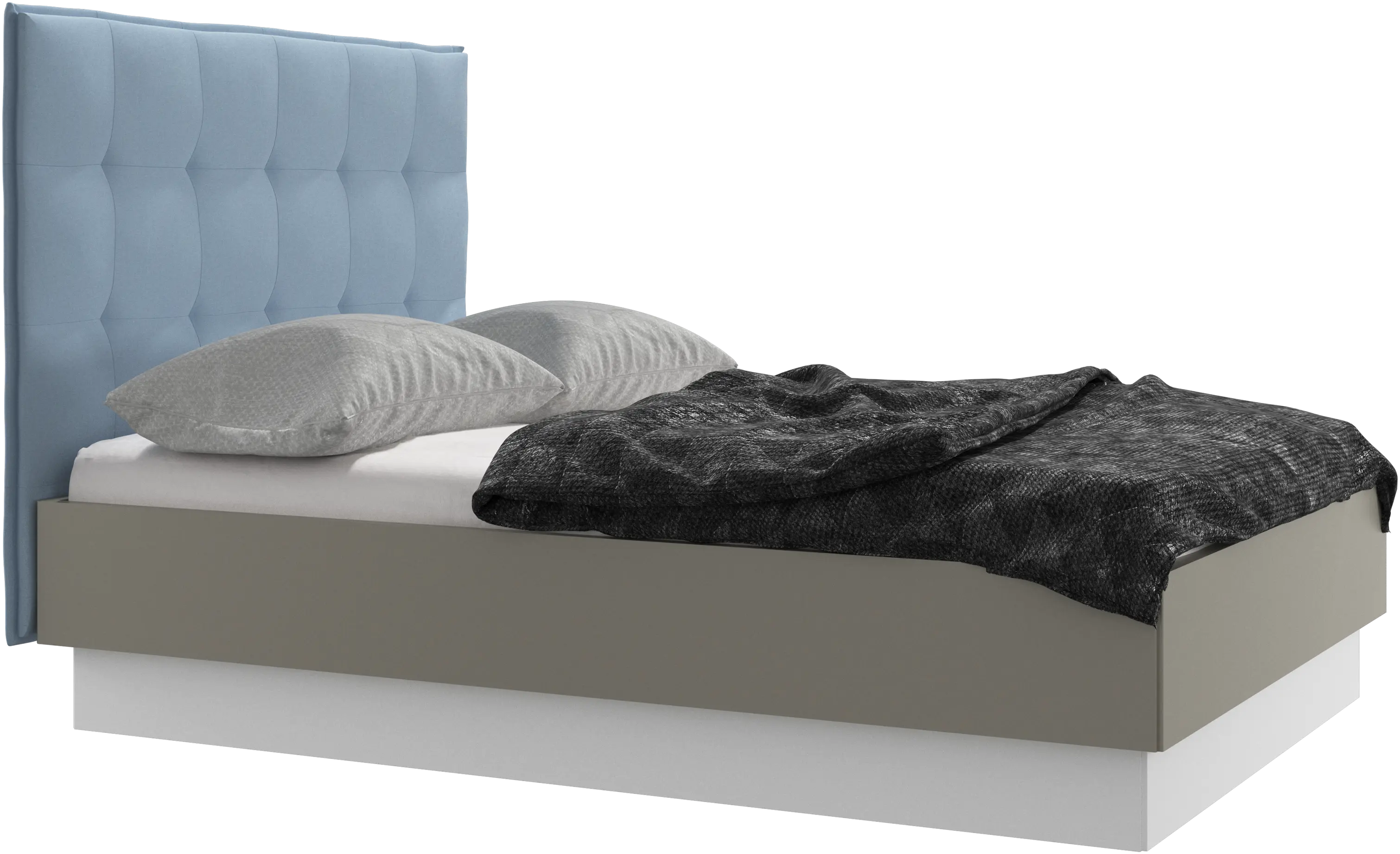 Lugano storage bed with lift-up frame and slats, excl. mattress