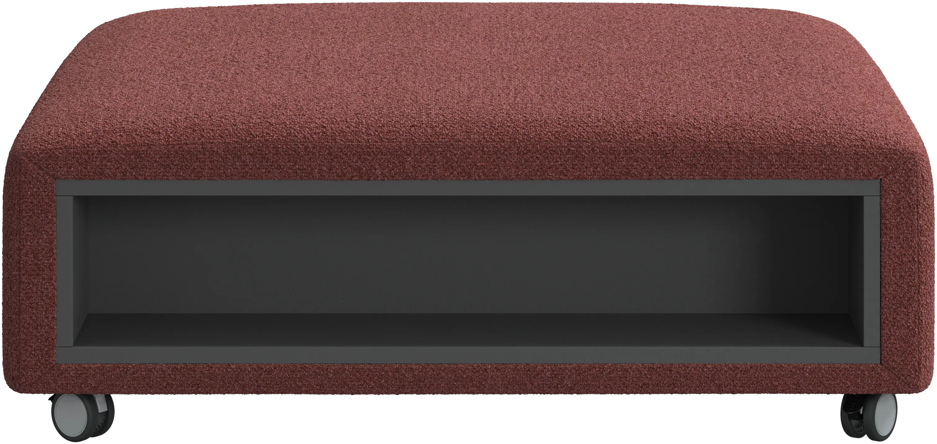 Hampton footstool on wheels with storage left and right sides