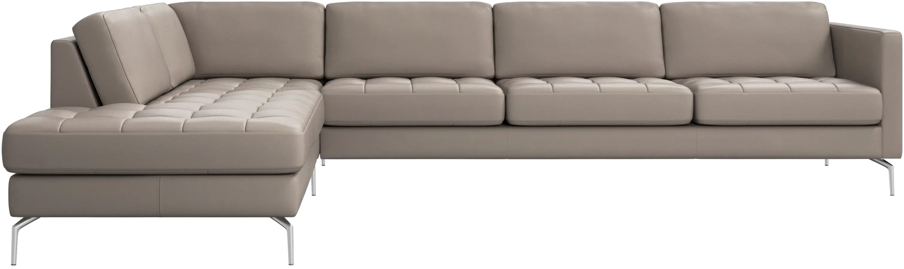 Osaka corner sofa with lounging unit, tufted seat