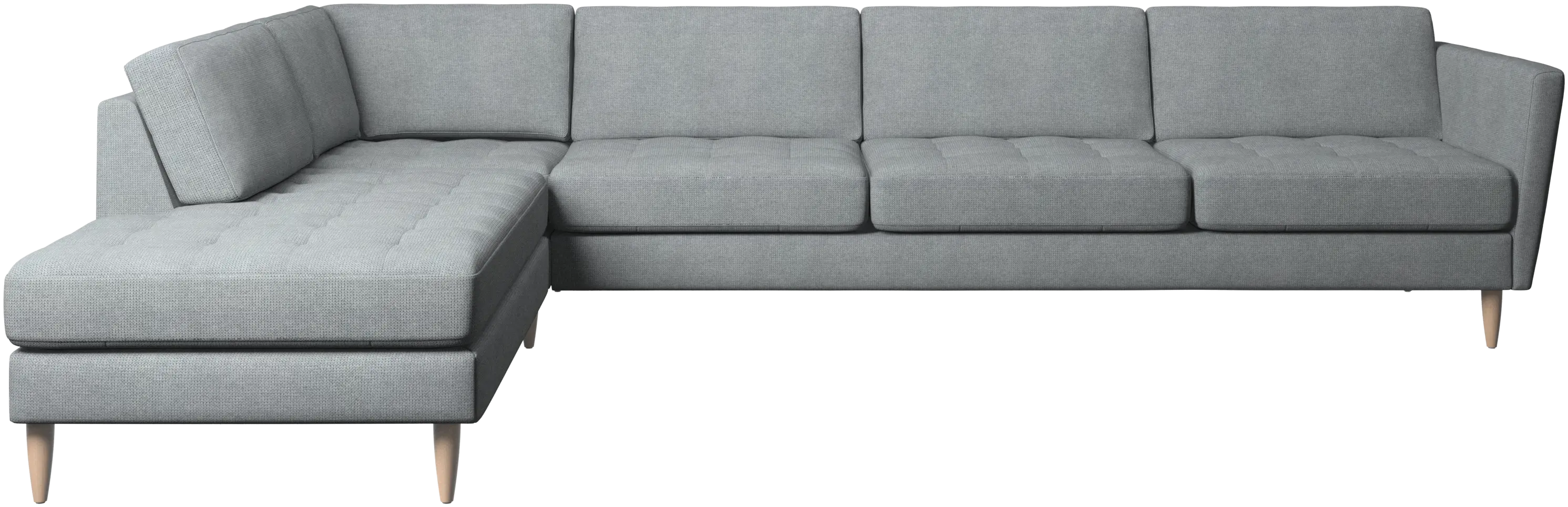 Osaka corner sofa with lounging unit, tufted seat