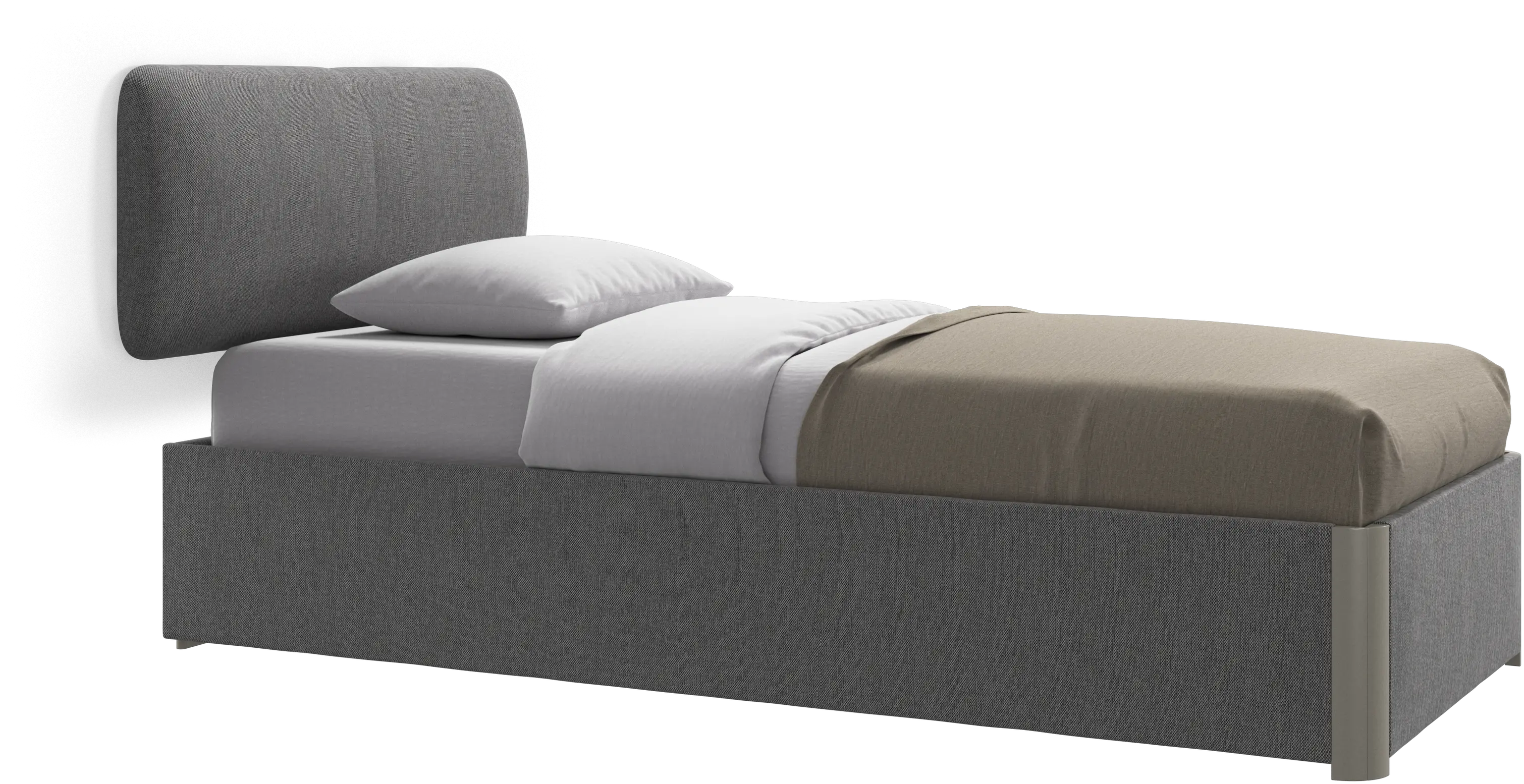 Element bed, wall-mounted headboard, with slats and storage solution, excl. mattress