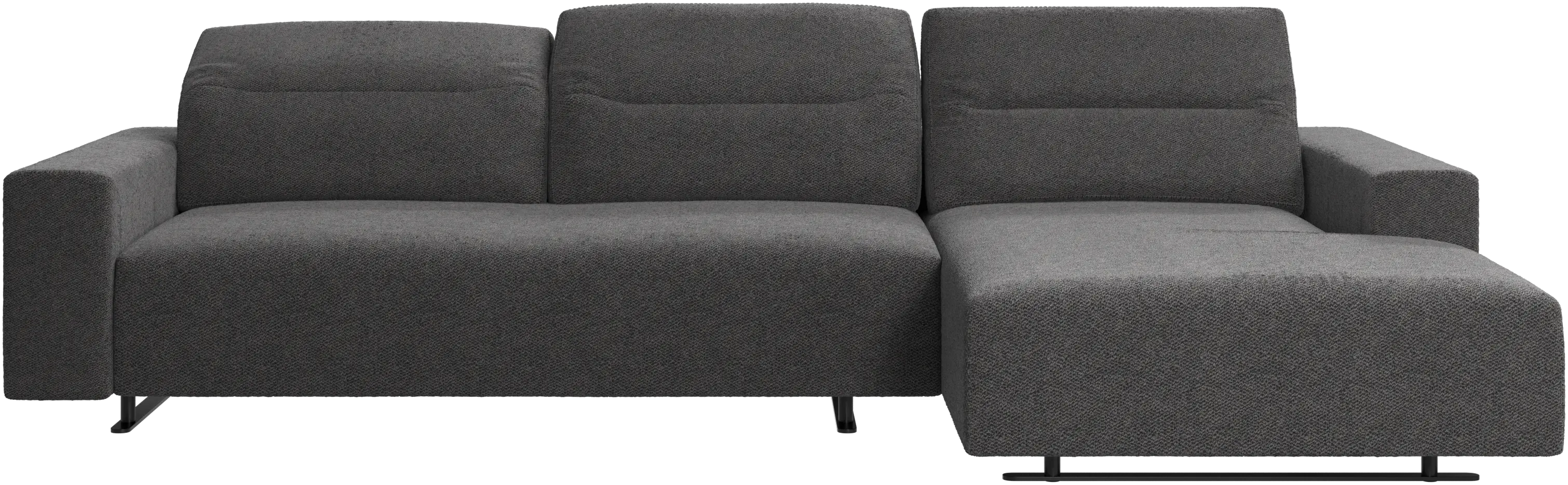 Hampton sofa with adjustable back, resting unit and storage both sides