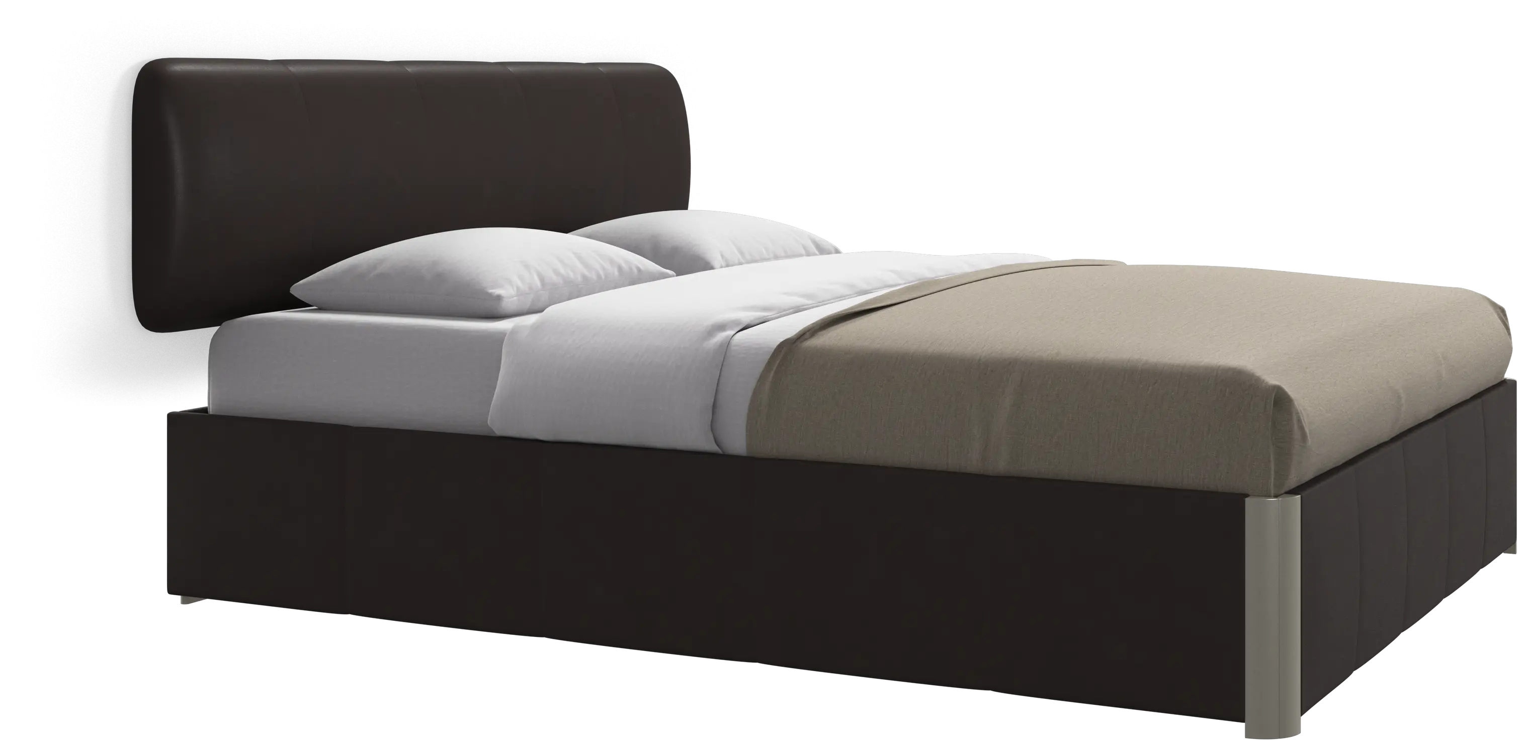 Element bed, wall-mounted headboard, with slats and storage solution, excl. mattress