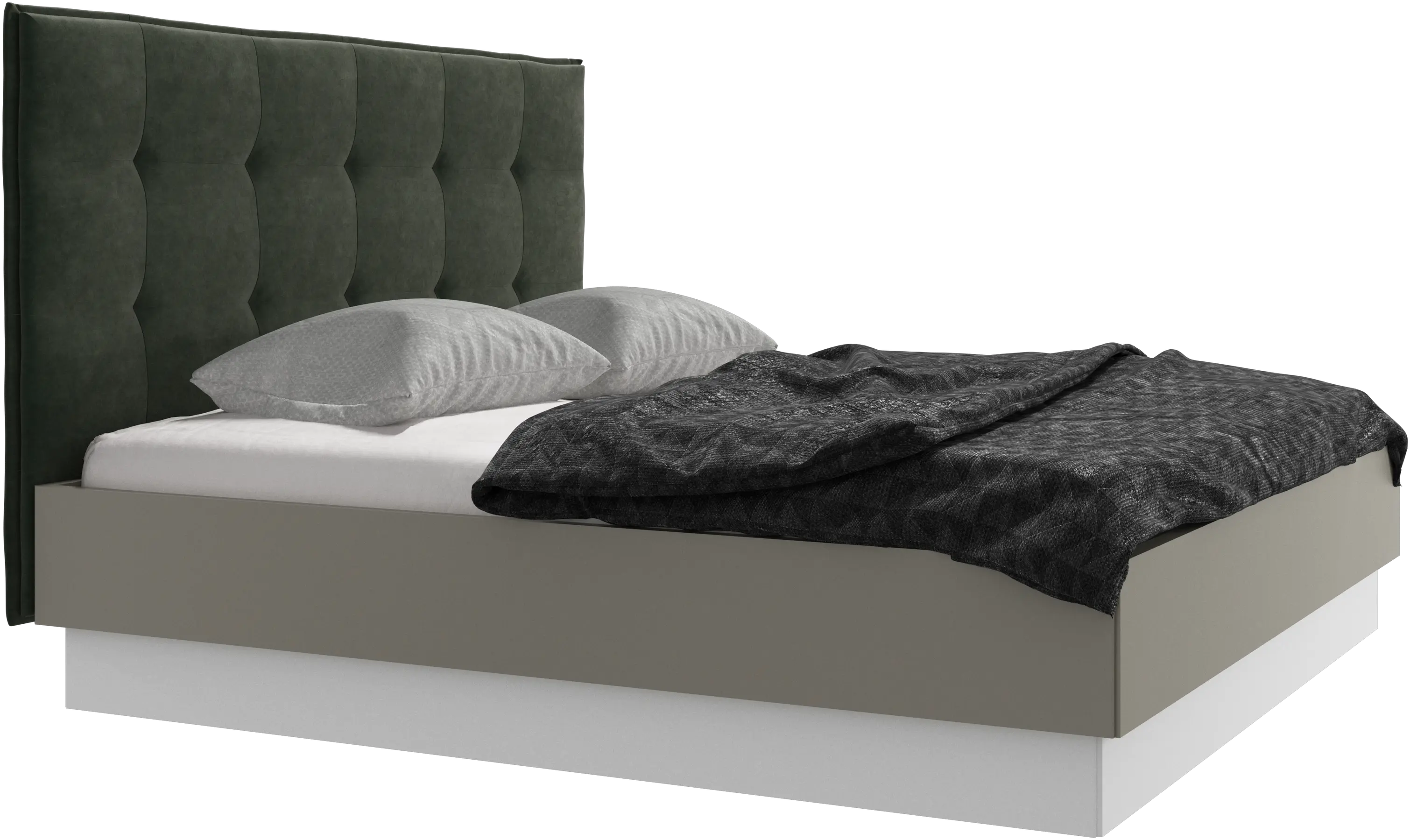 Lugano storage bed with lift-up frame and slats, excl. mattress