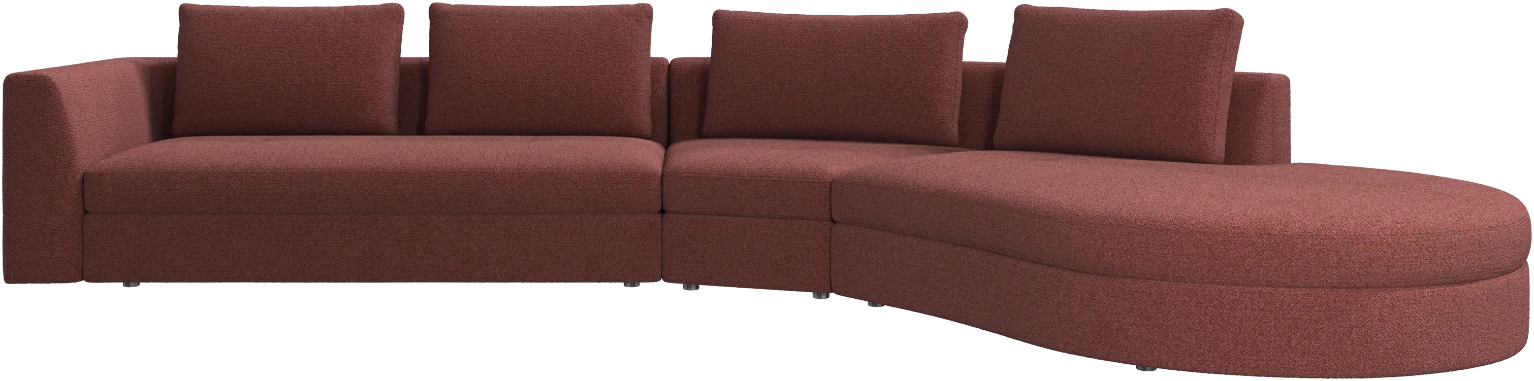 Bergamo sofa with round lounging unit,right