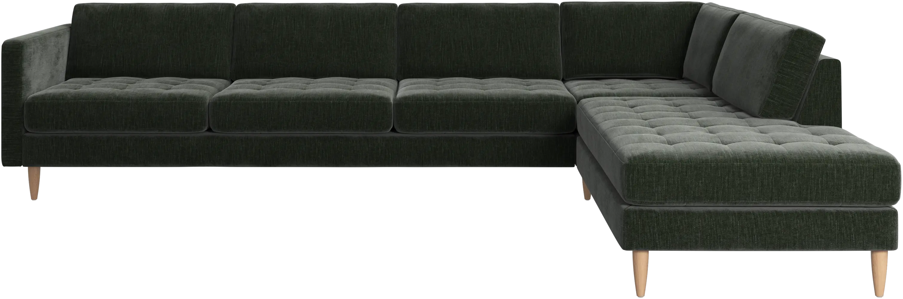 Osaka corner sofa with lounging unit, tufted seat