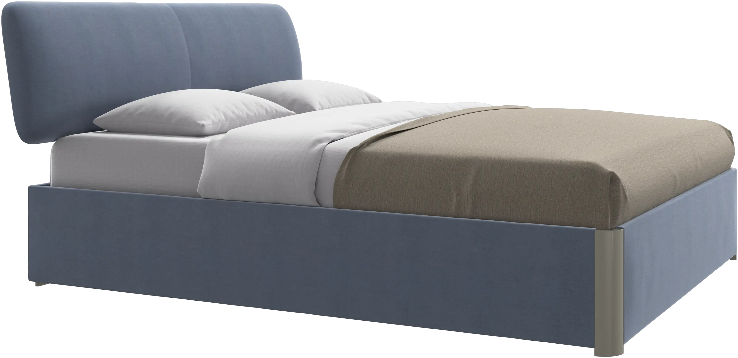 Element bed, bed-mounted headboard, with slats and storage solution, excl. mattress