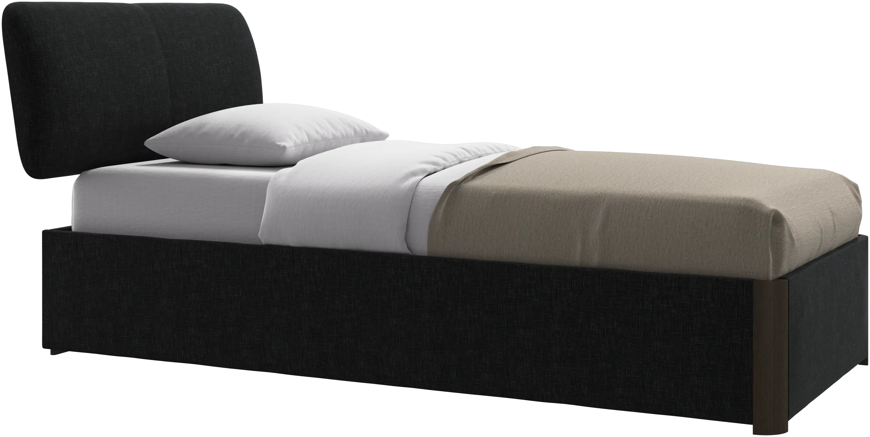 Element bed, bed-mounted headboard, with slats and storage solution, excl. mattress