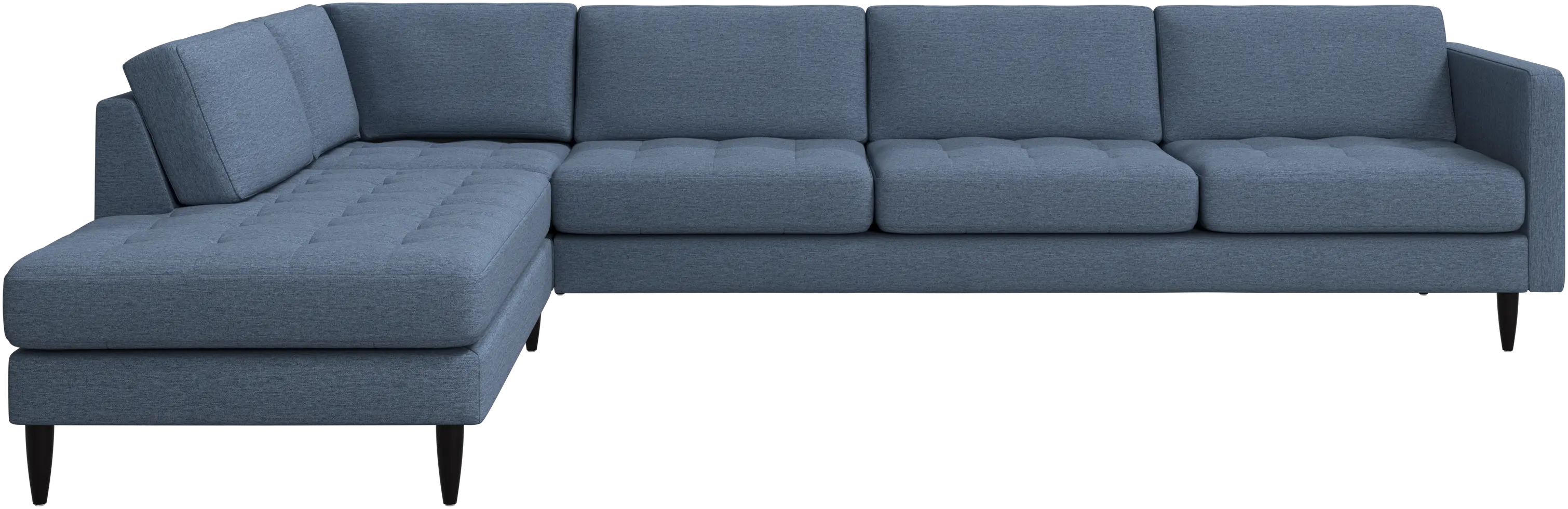 Osaka corner sofa with lounging unit, tufted seat