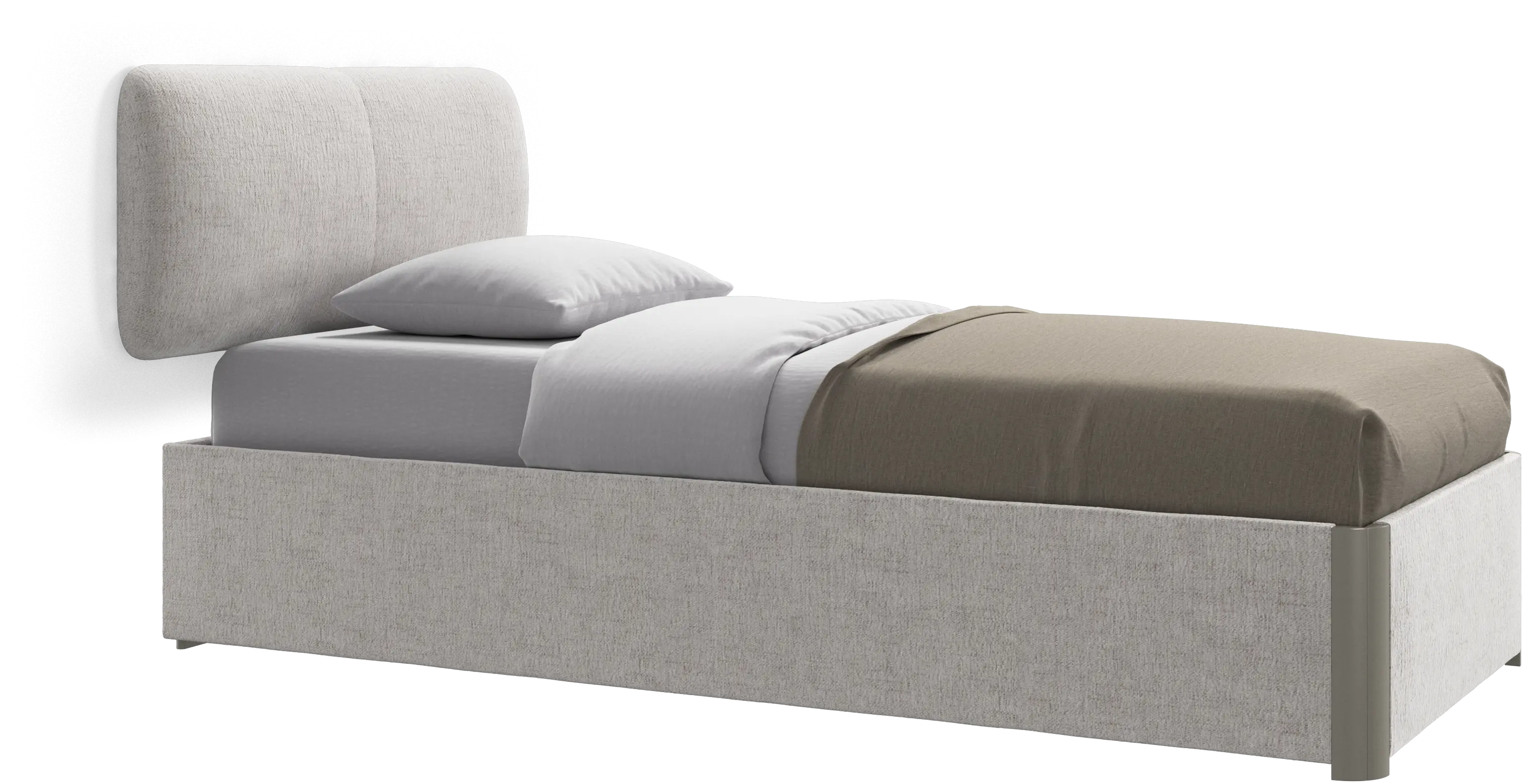 Element bed, wall-mounted headboard, with slats and storage solution, excl. mattress