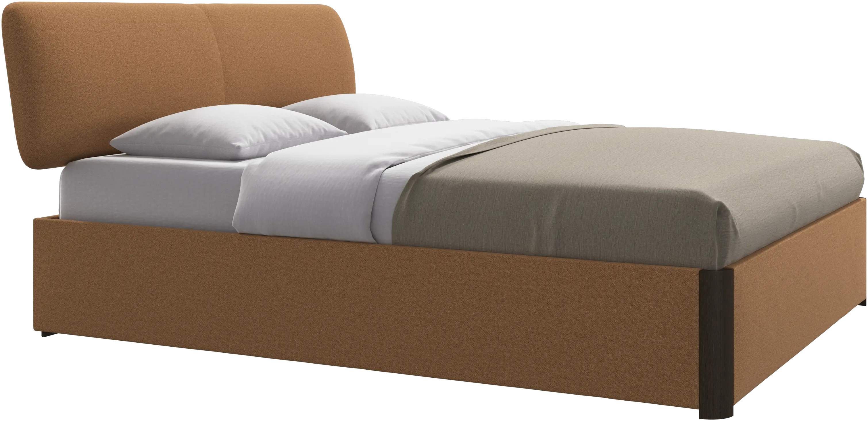 Element bed, bed-mounted headboard, with slats and storage solution, excl. mattress