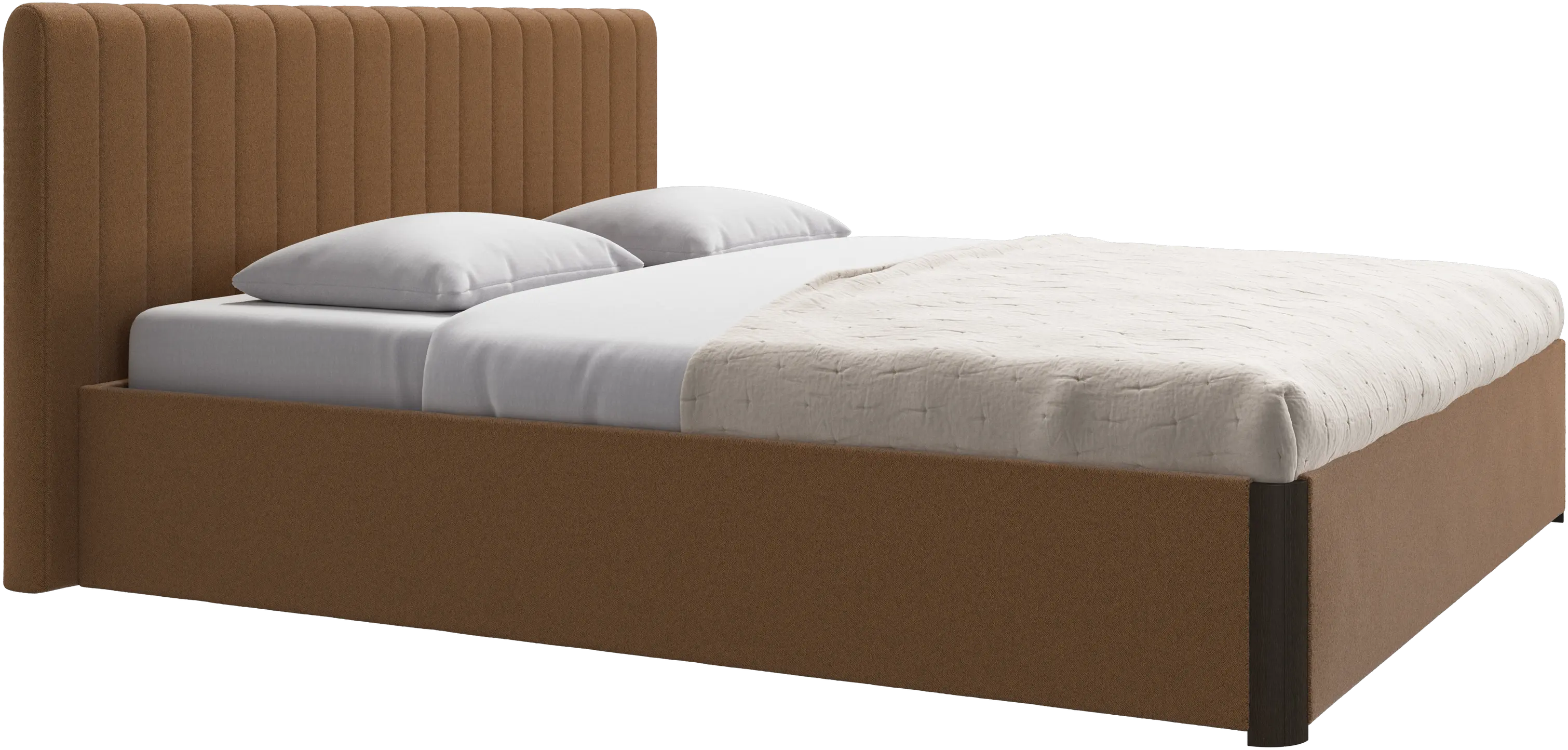 Element bed, bed-mounted headboard, with slats and storage solution, excl. mattress
