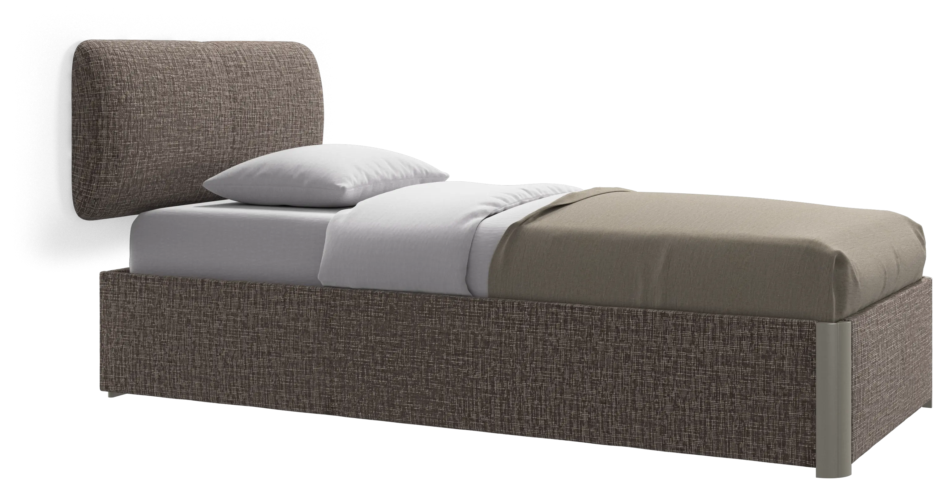 Element bed, wall-mounted headboard, with slats and storage solution, excl. mattress