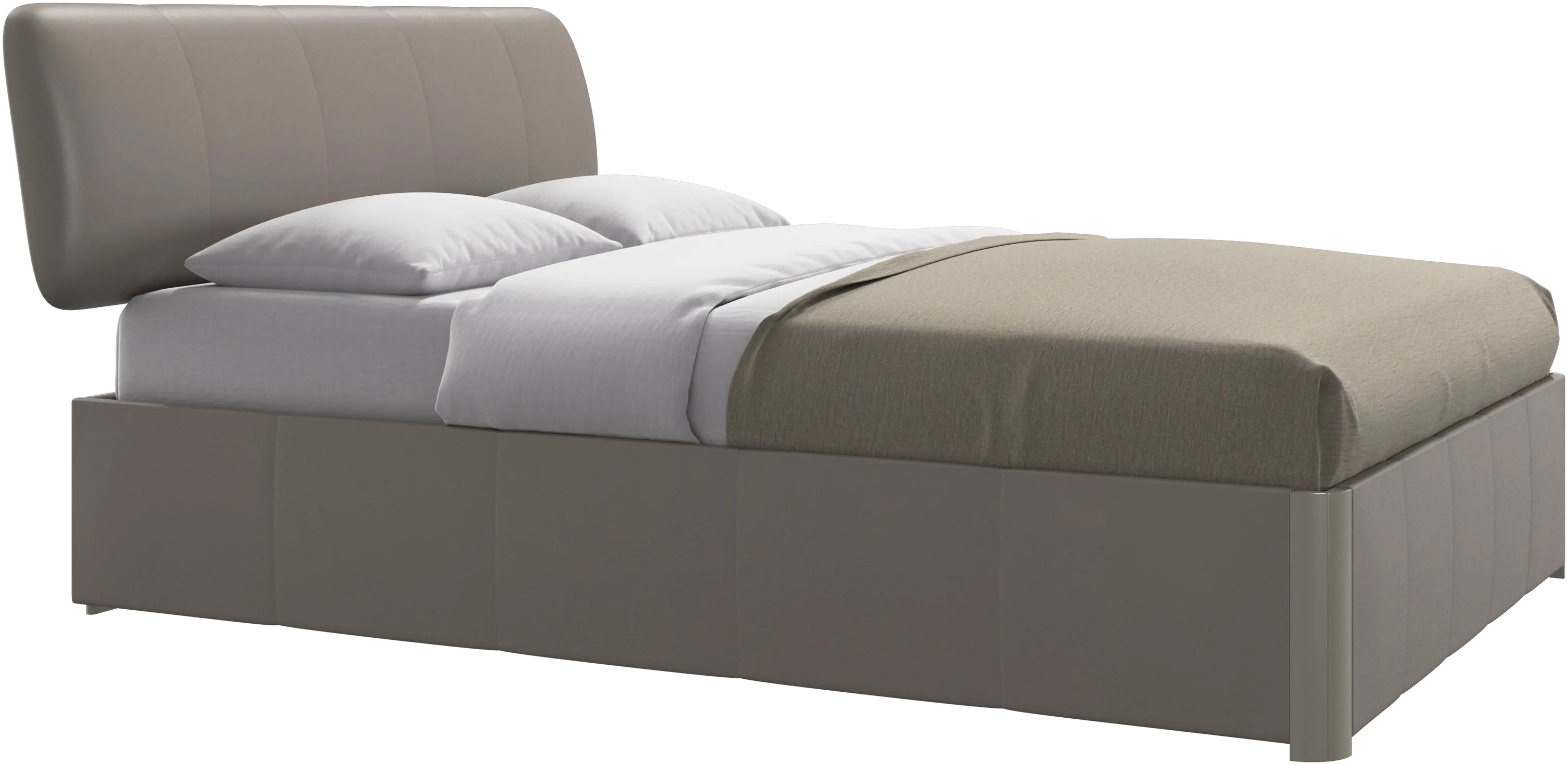 Element bed, bed-mounted headboard, with slats and storage solution, excl. mattress