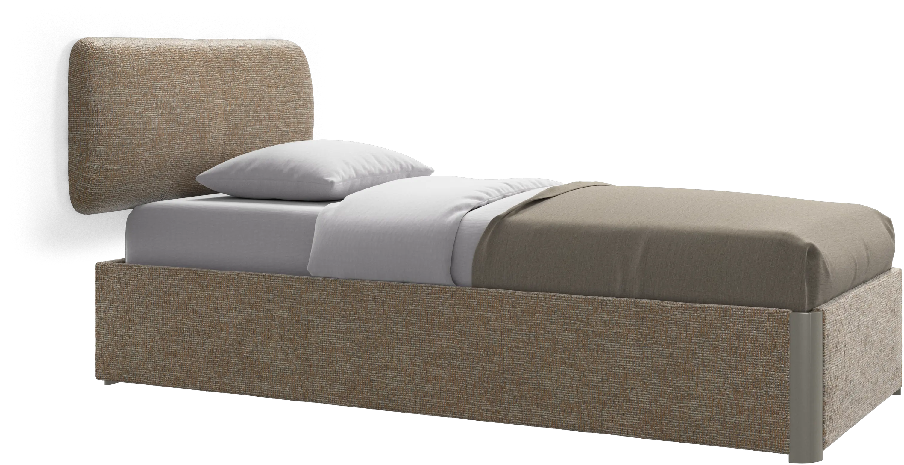 Element bed, wall-mounted headboard, with slats and storage solution, excl. mattress