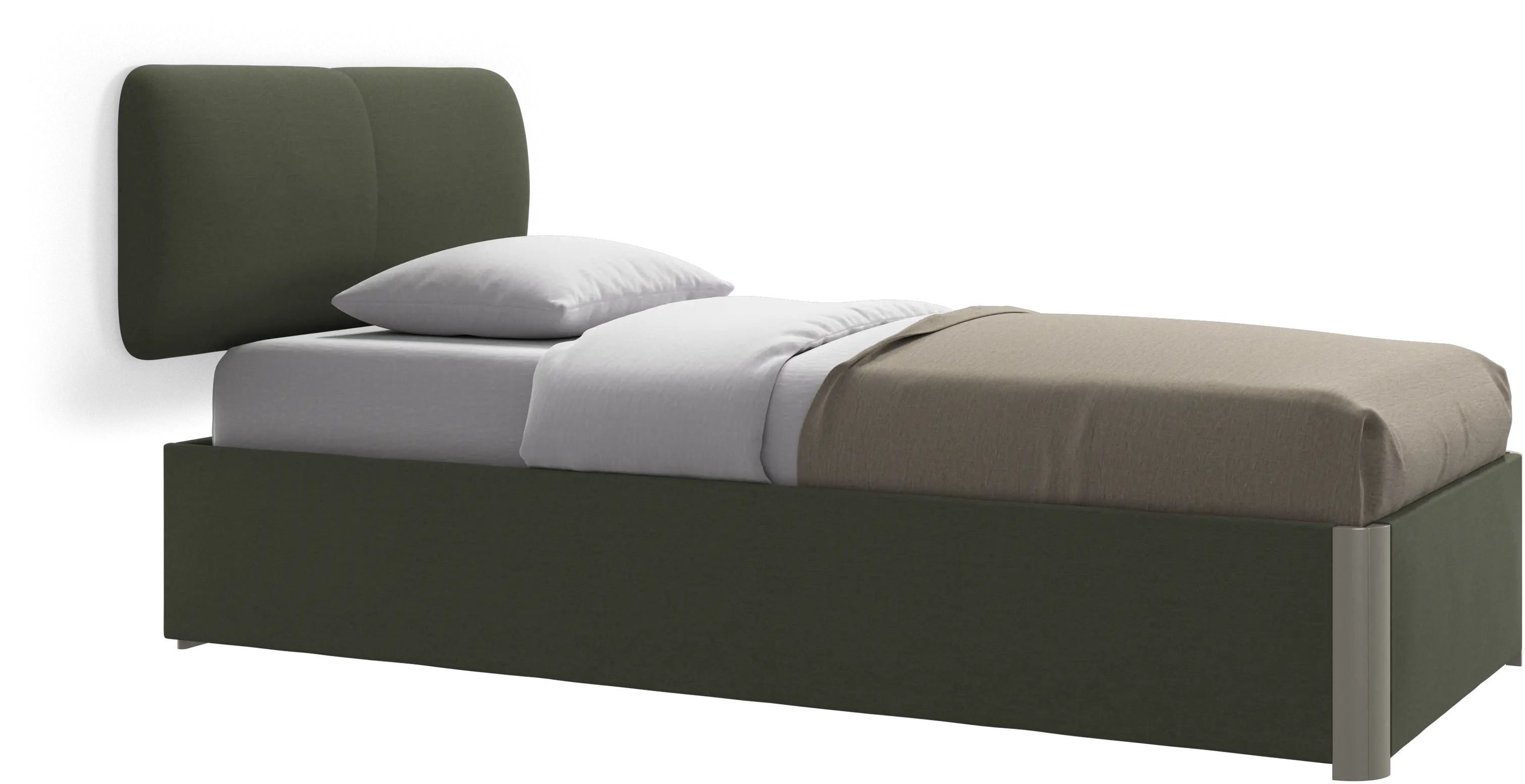 Element cama, cabecero montado en la pared, con láminas y solución de almacenamiento, excl. colchón