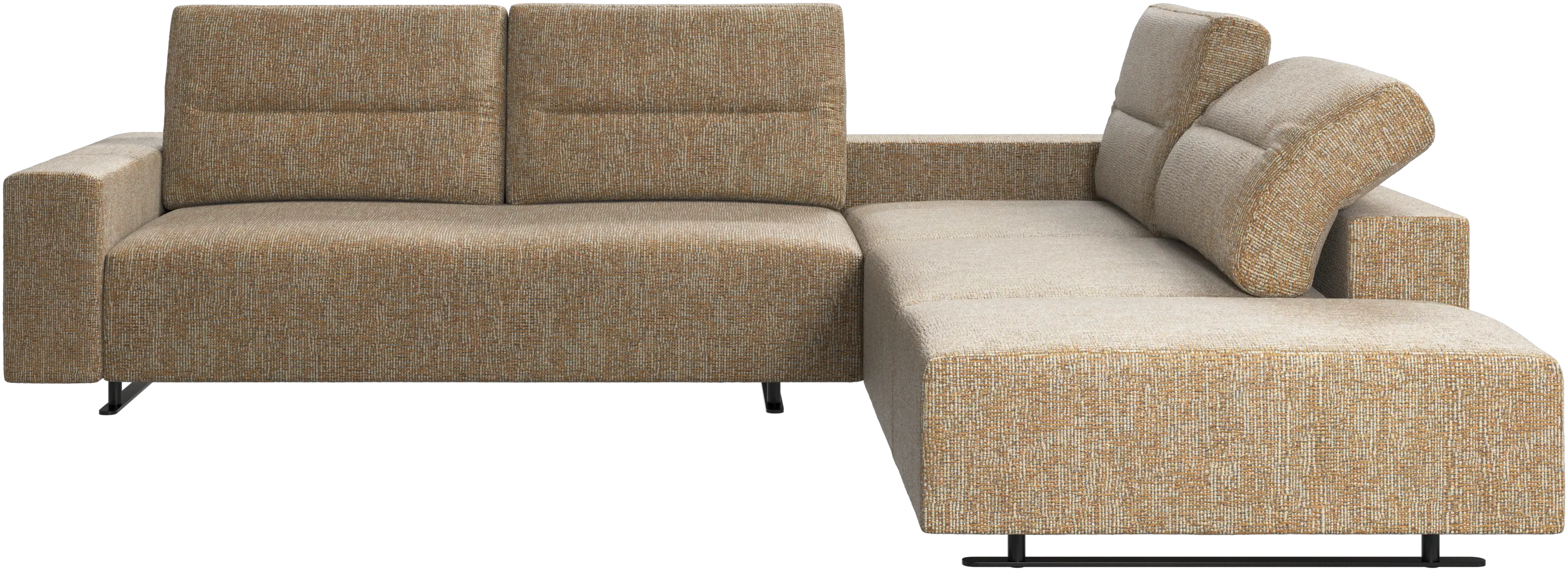 Canapé d'angle Hampton avec dossier ajustable et espace de rangement côté gauche