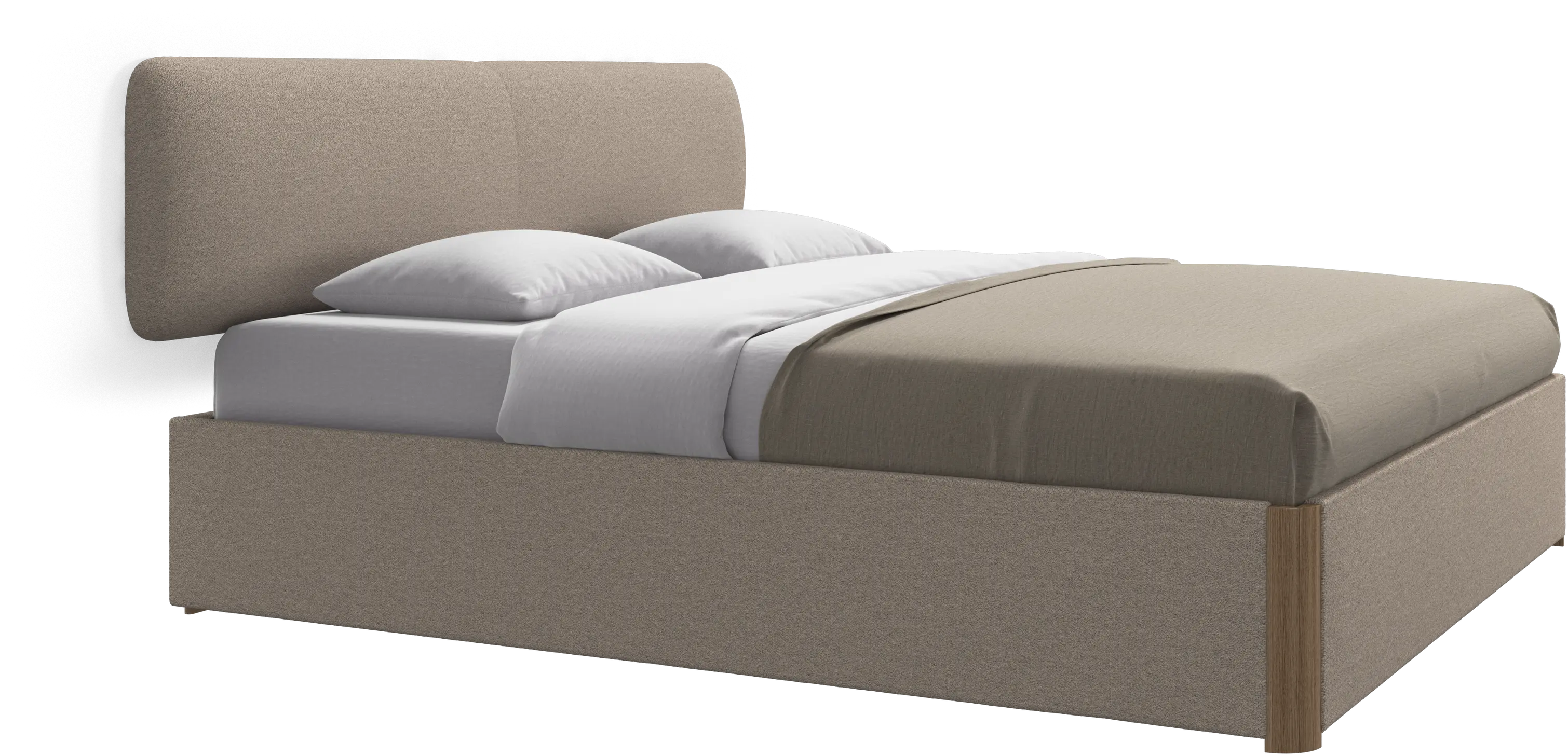 Element bed, wall-mounted headboard, with slats and storage solution, excl. mattress