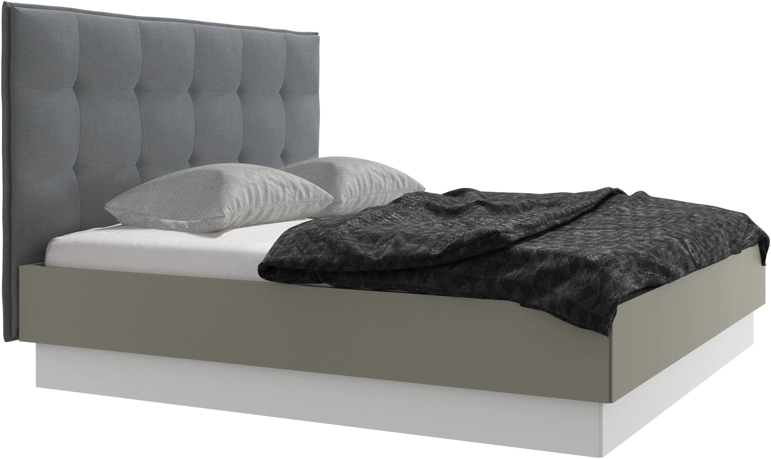 Cama con canapé Lugano, estructura elevable y tablado, no incluye colchón
