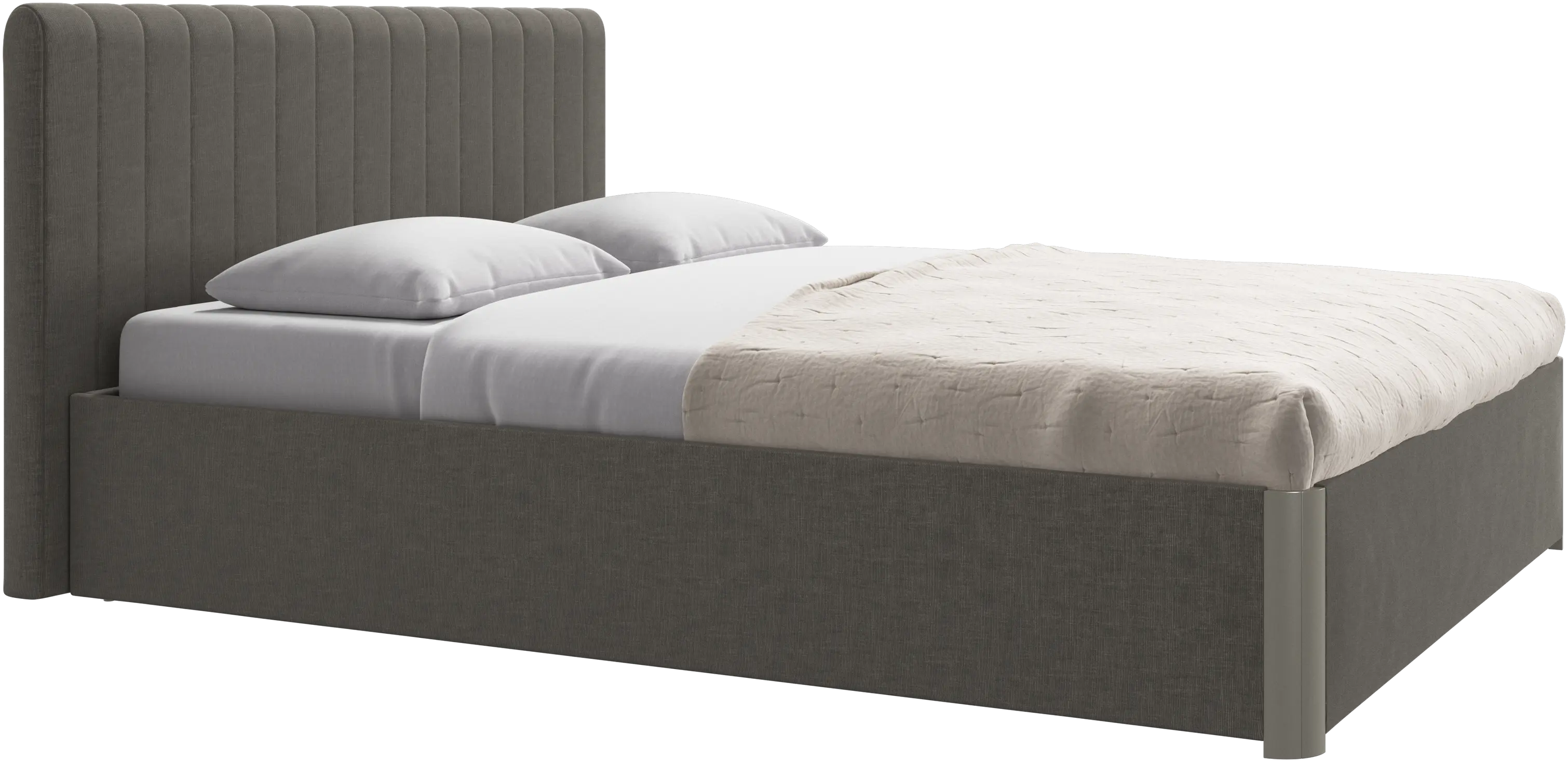Element bed, bed-mounted headboard, with slats and storage solution, excl. mattress