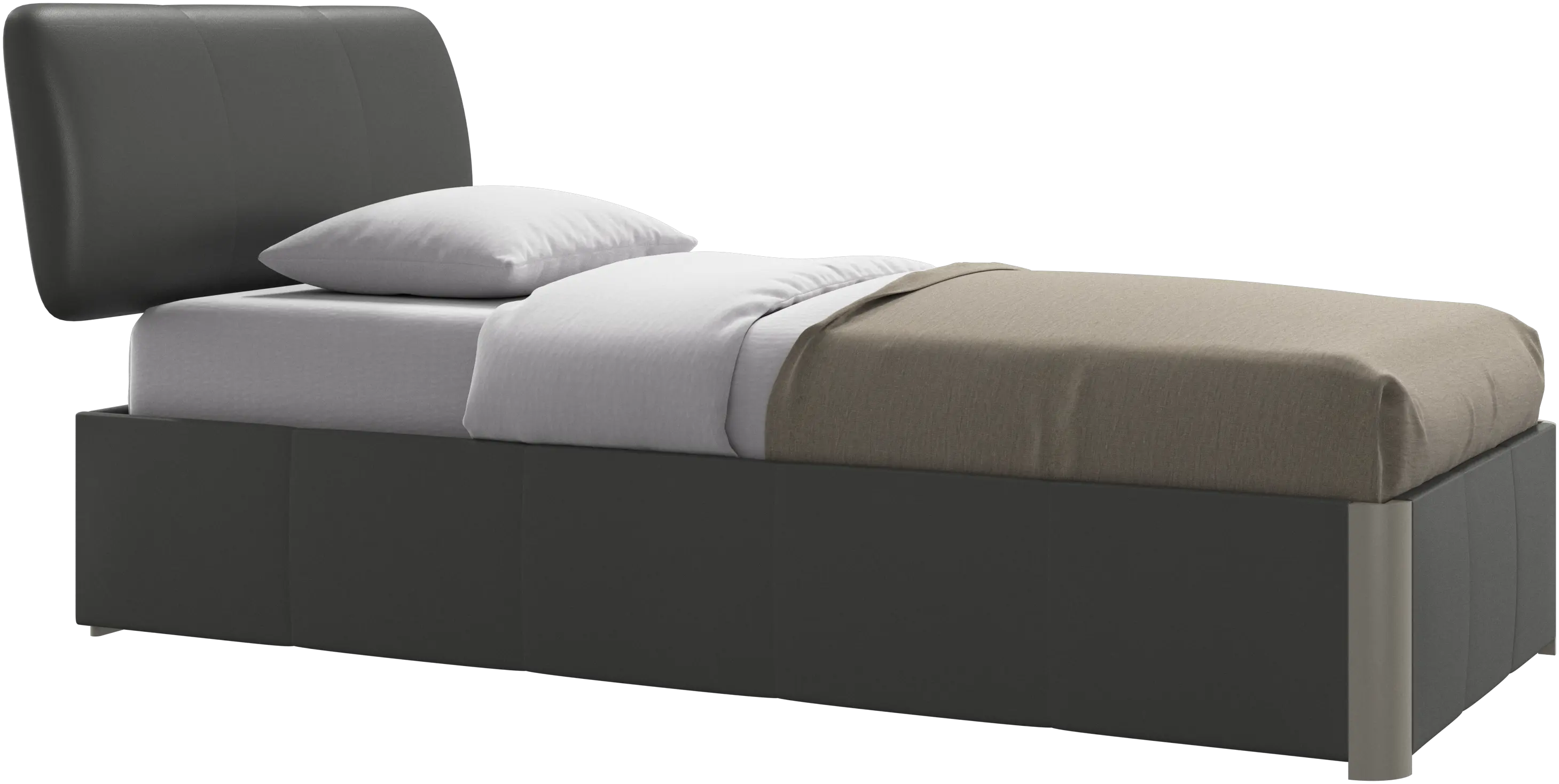 Element cama, cabecero montado en la cama, con láminas y solución de almacenamiento, excl. colchón