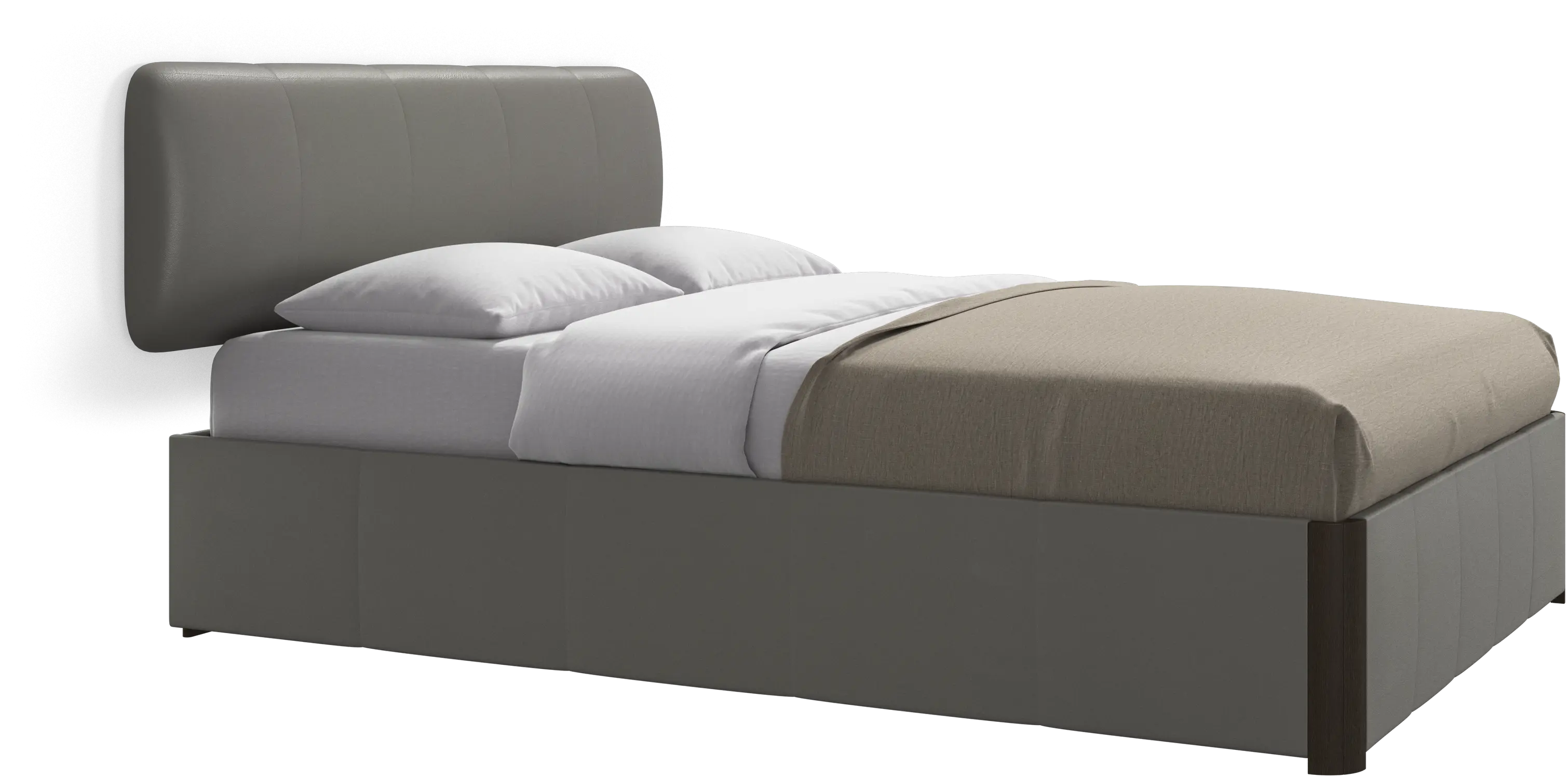 Element bed, wall-mounted headboard, with slats and storage solution, excl. mattress