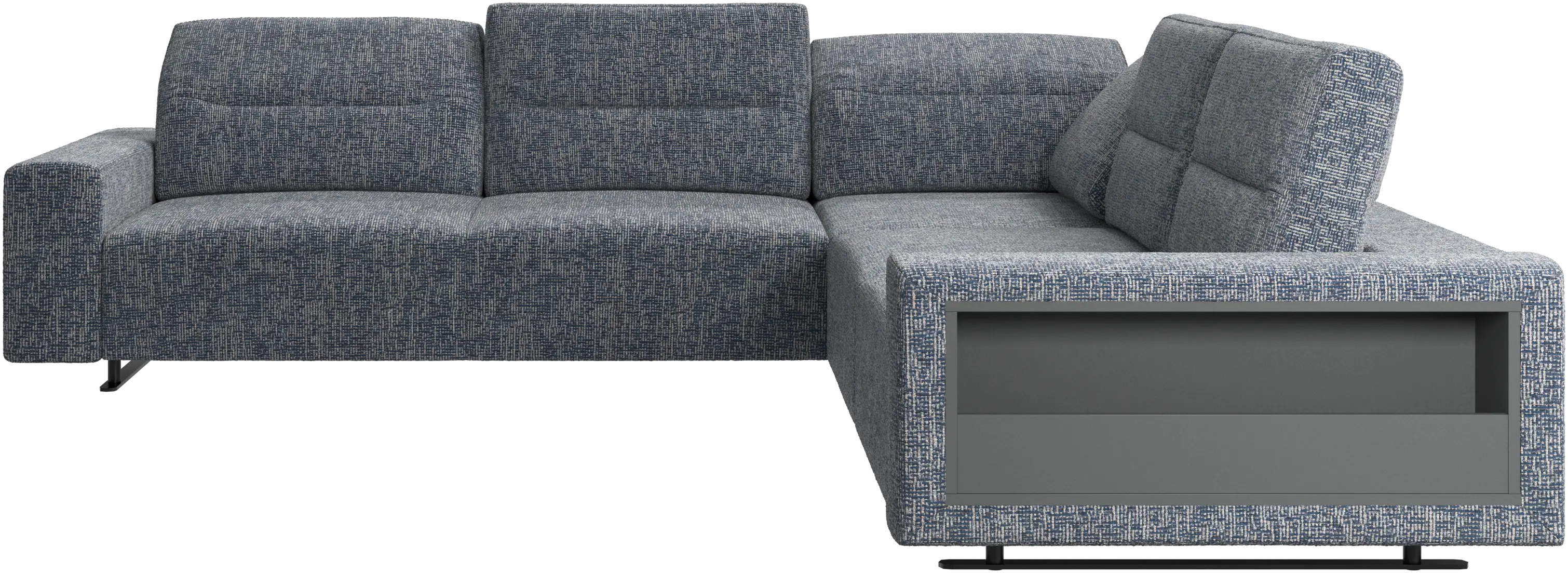 Hampton corner sofa with adjustable back and storage