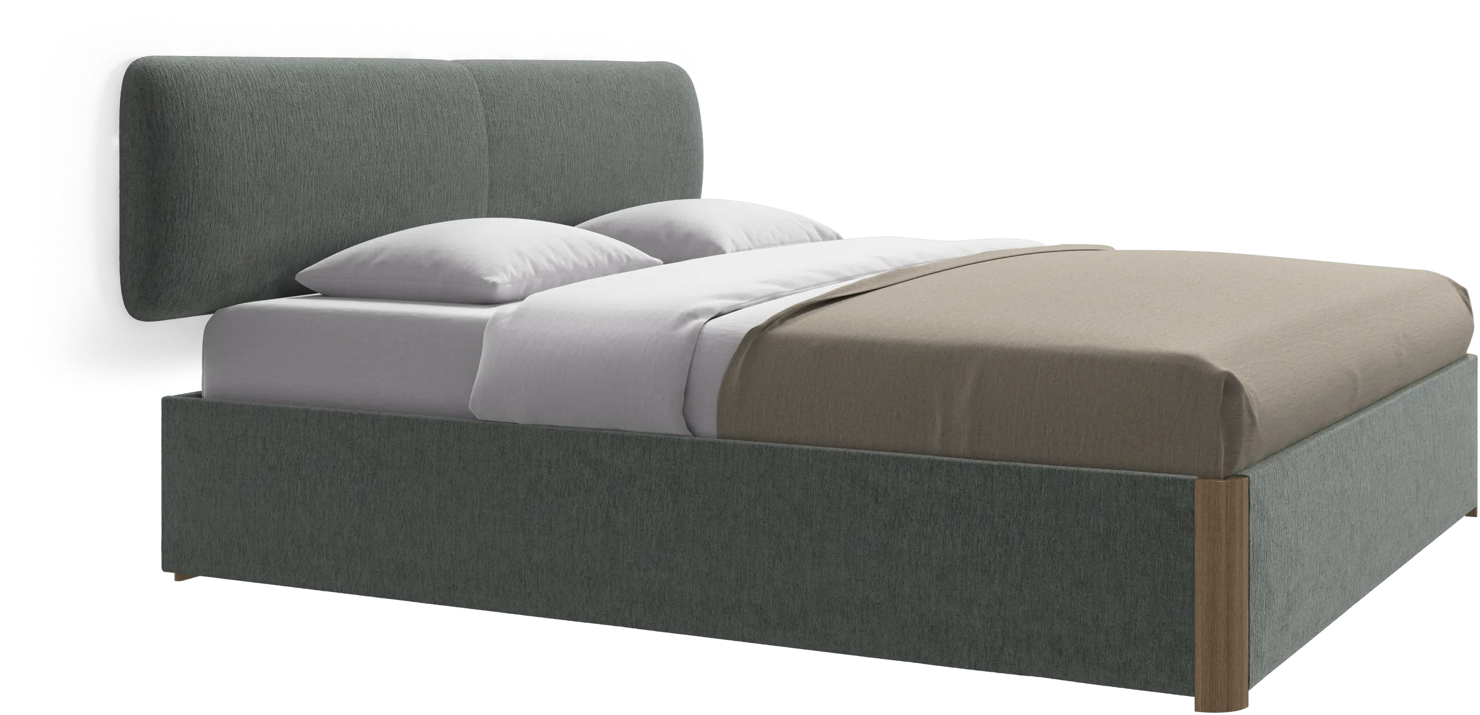 Element bed, wall-mounted headboard, with slats and storage solution, excl. mattress