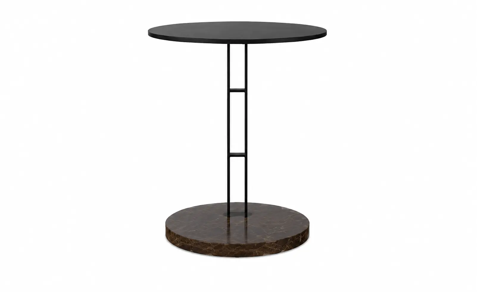 Coffee tables Venezia side table, smoke-coloured glass/dark brown marble base. H52xØ45cm. 370022300036A00