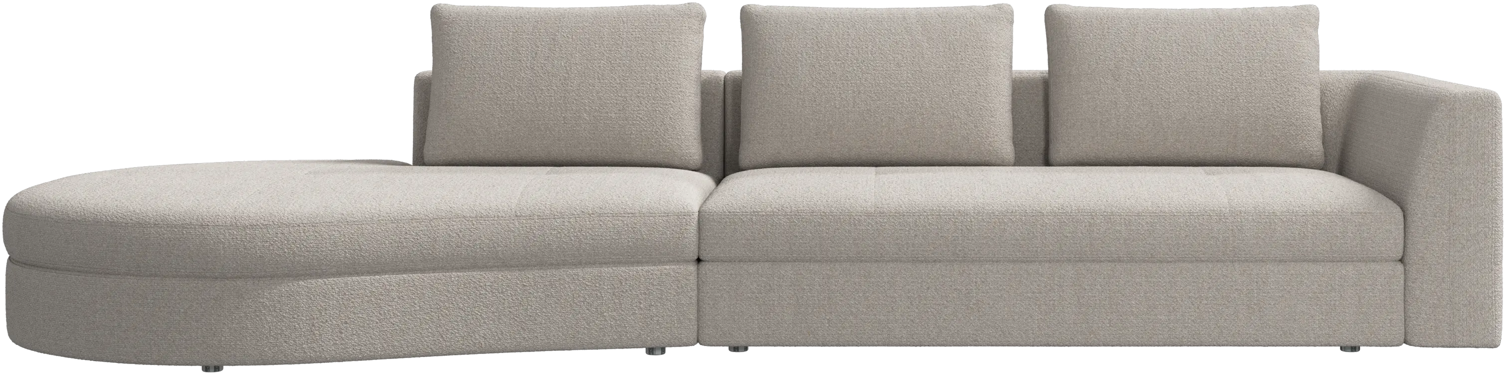 Bergamo sofa with round lounging unit, left