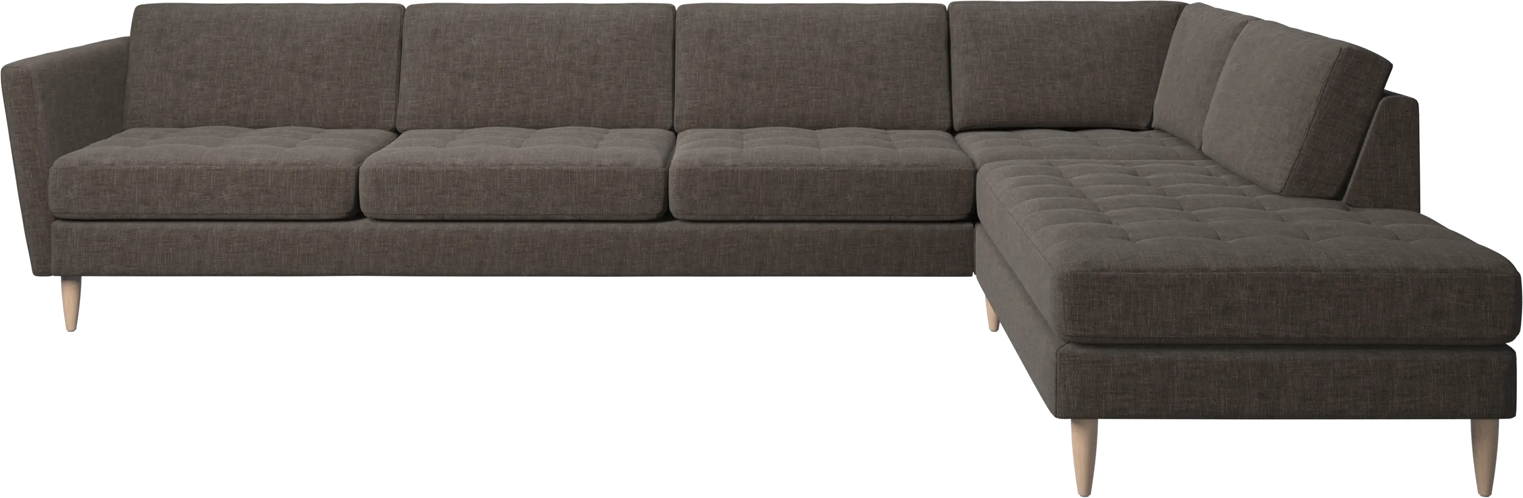 Osaka corner sofa with lounging unit, tufted seat