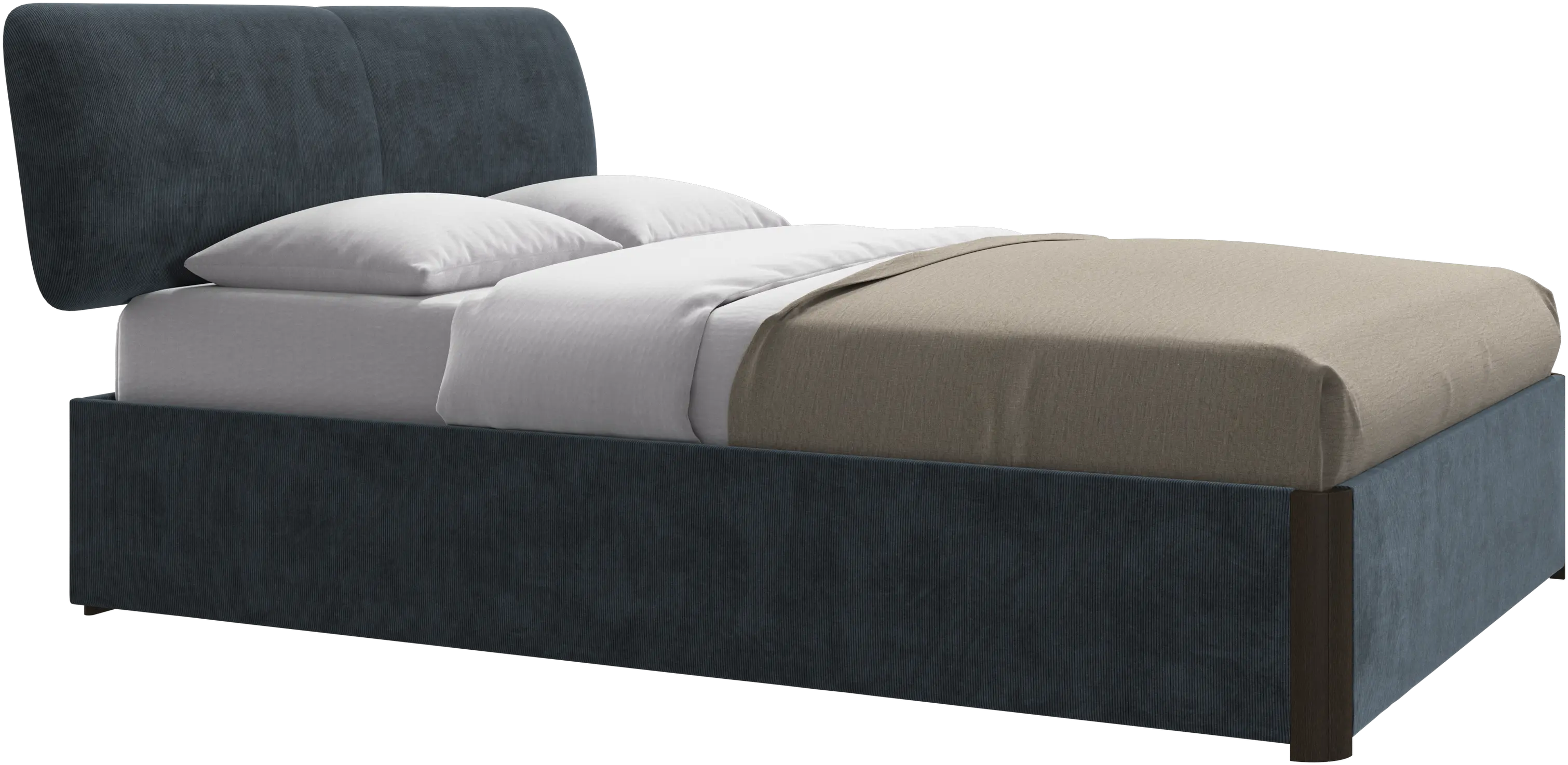 Element bed, bed-mounted headboard, with slats and storage solution, excl. mattress