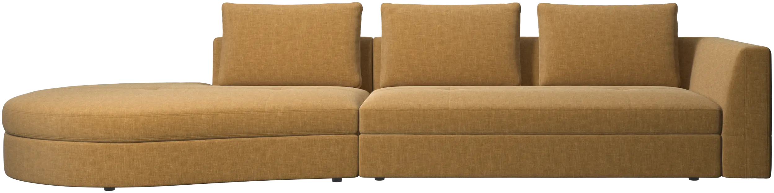 Bergamo sofa with round lounging unit, left