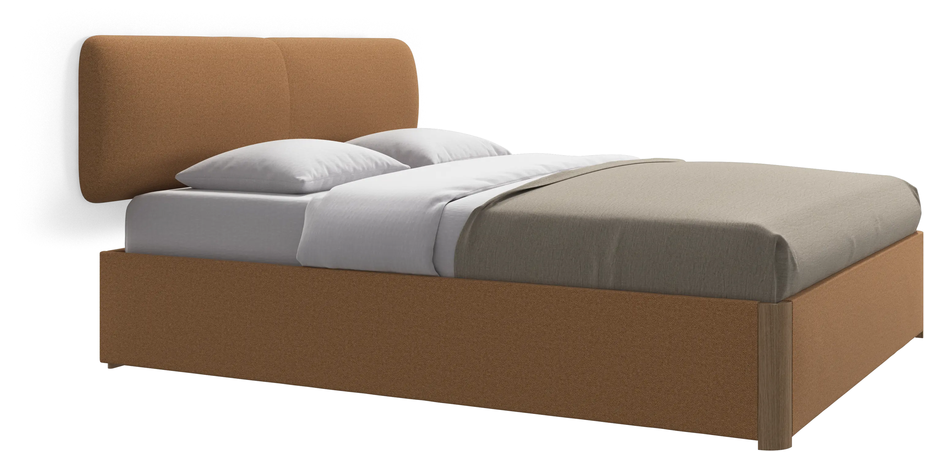 Element lit, tête de lit murale, avec lattes et solution de stockage, excl. matelas
