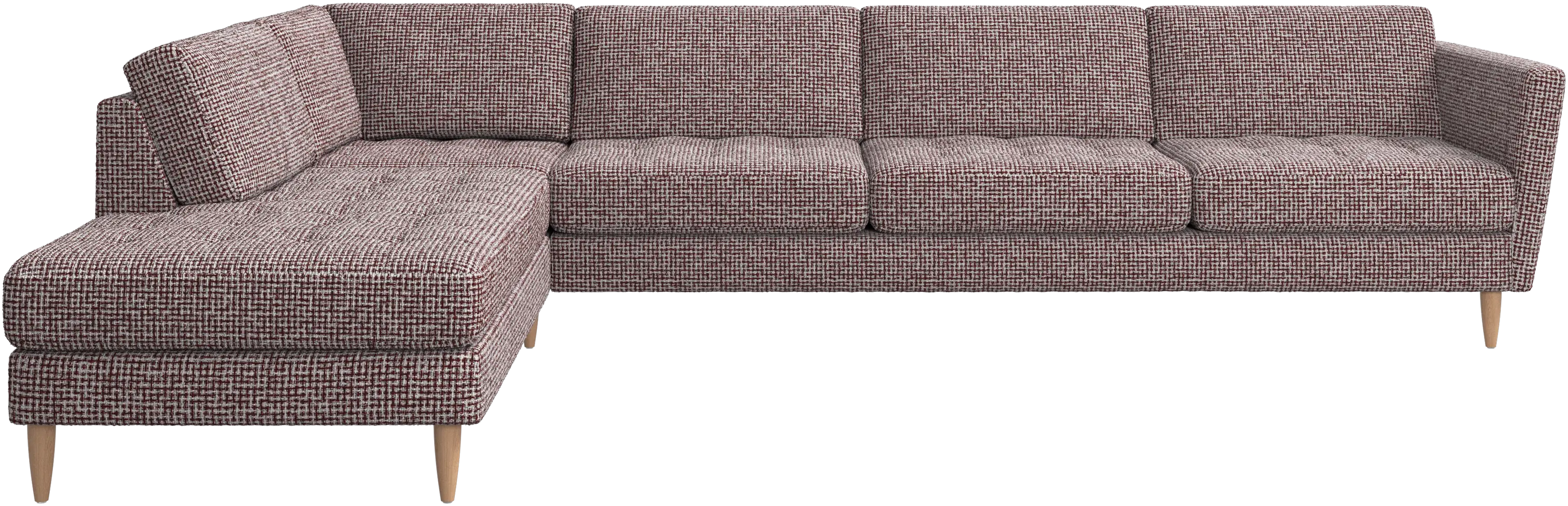 Osaka corner sofa with lounging unit, tufted seat