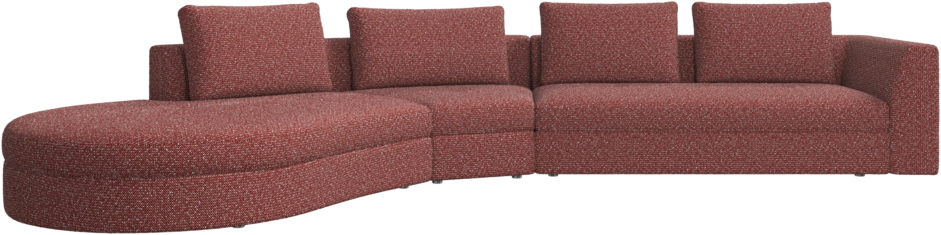 Bergamo sofa with round lounging unit, left