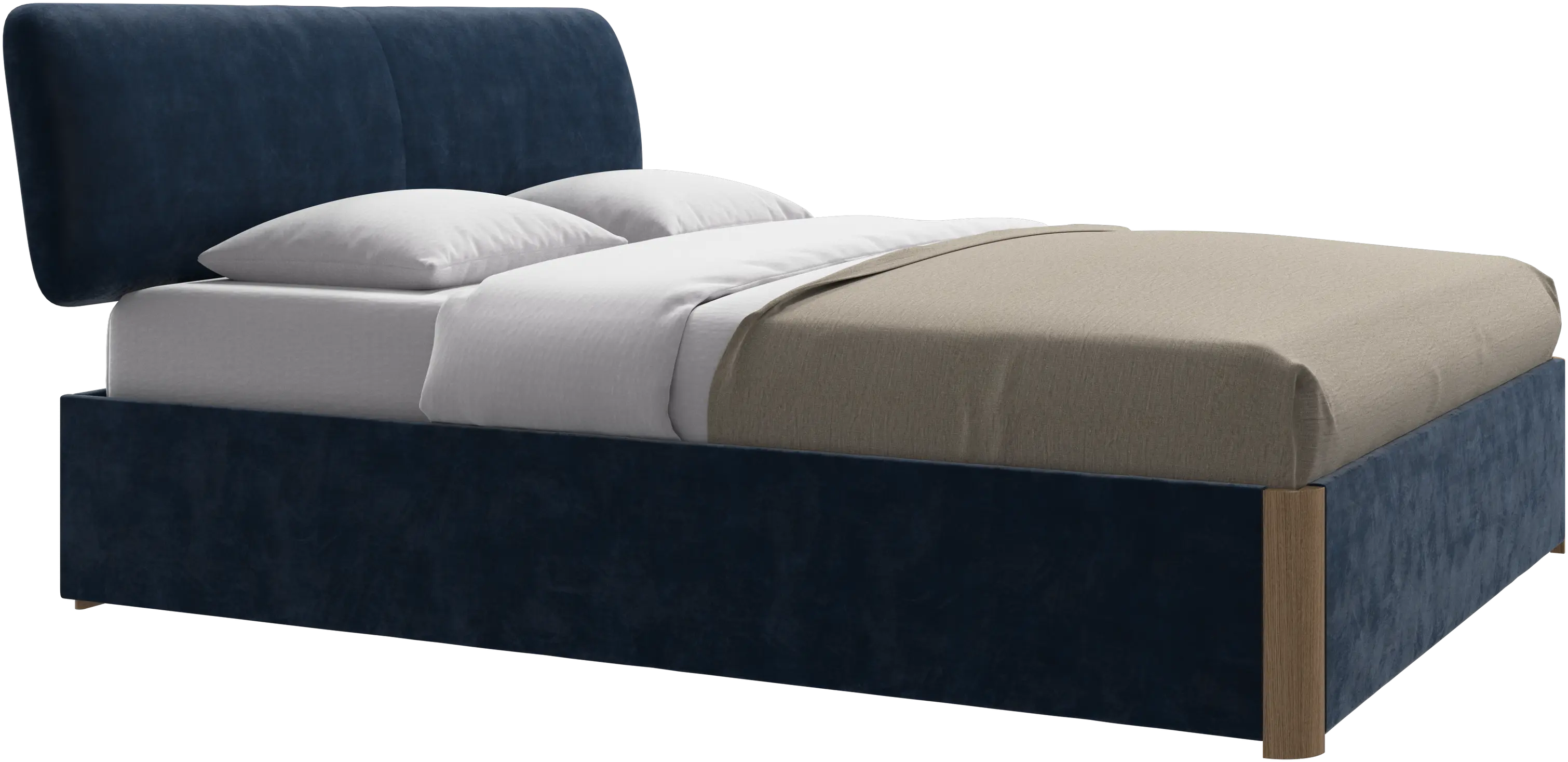 Element cama, cabecero montado en la cama, con láminas y solución de almacenamiento, excl. colchón