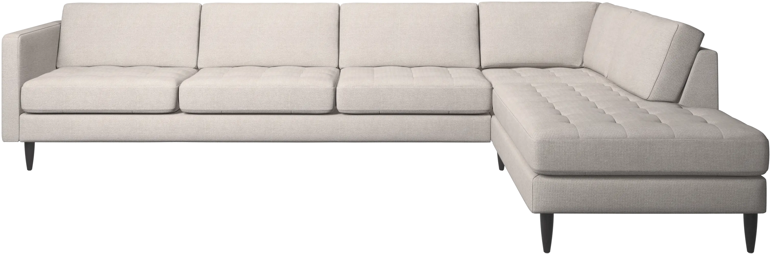 Osaka corner sofa with lounging unit, tufted seat
