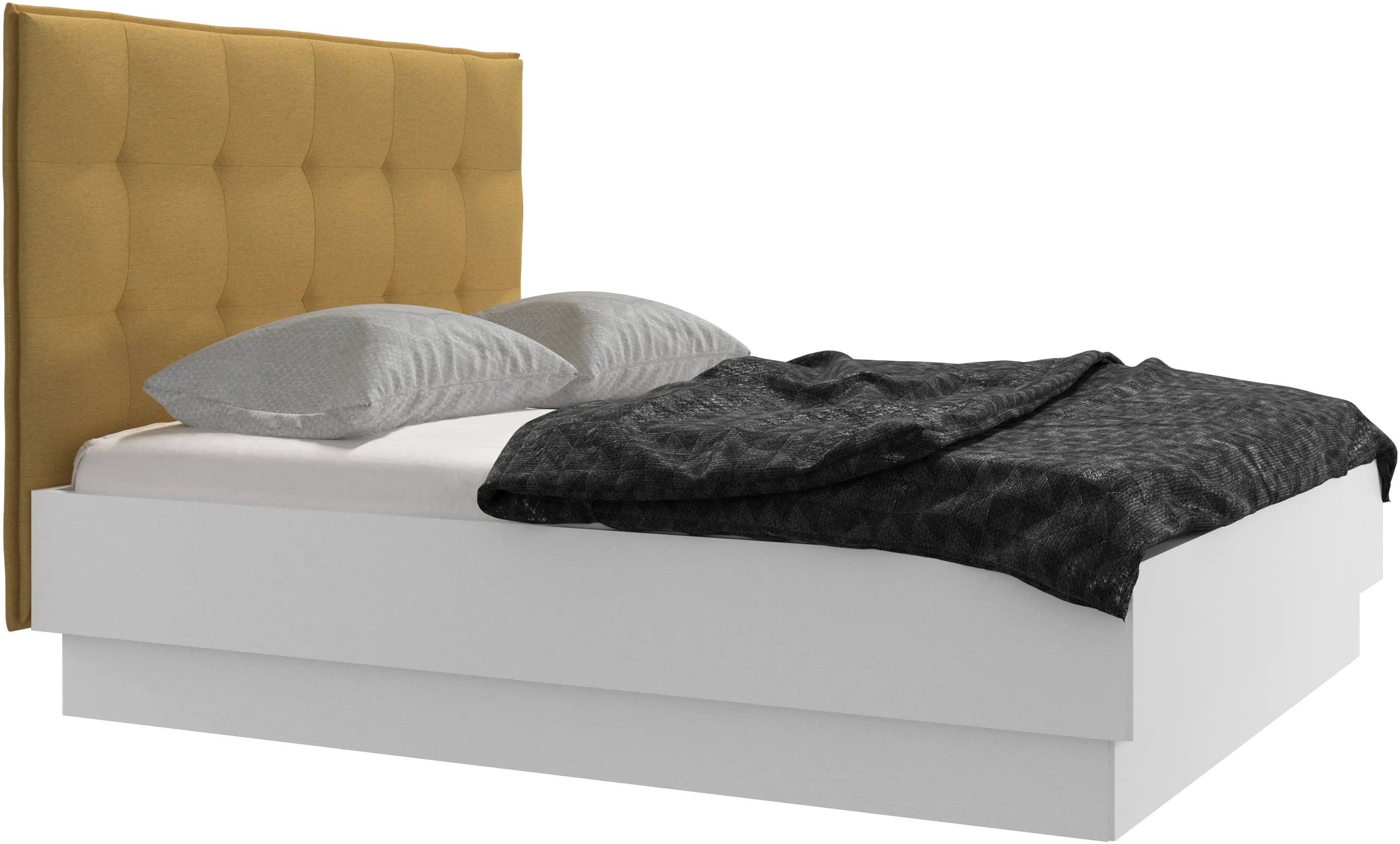 Lit Lugano avec rangement intégré, sommier inclus, hors matelas