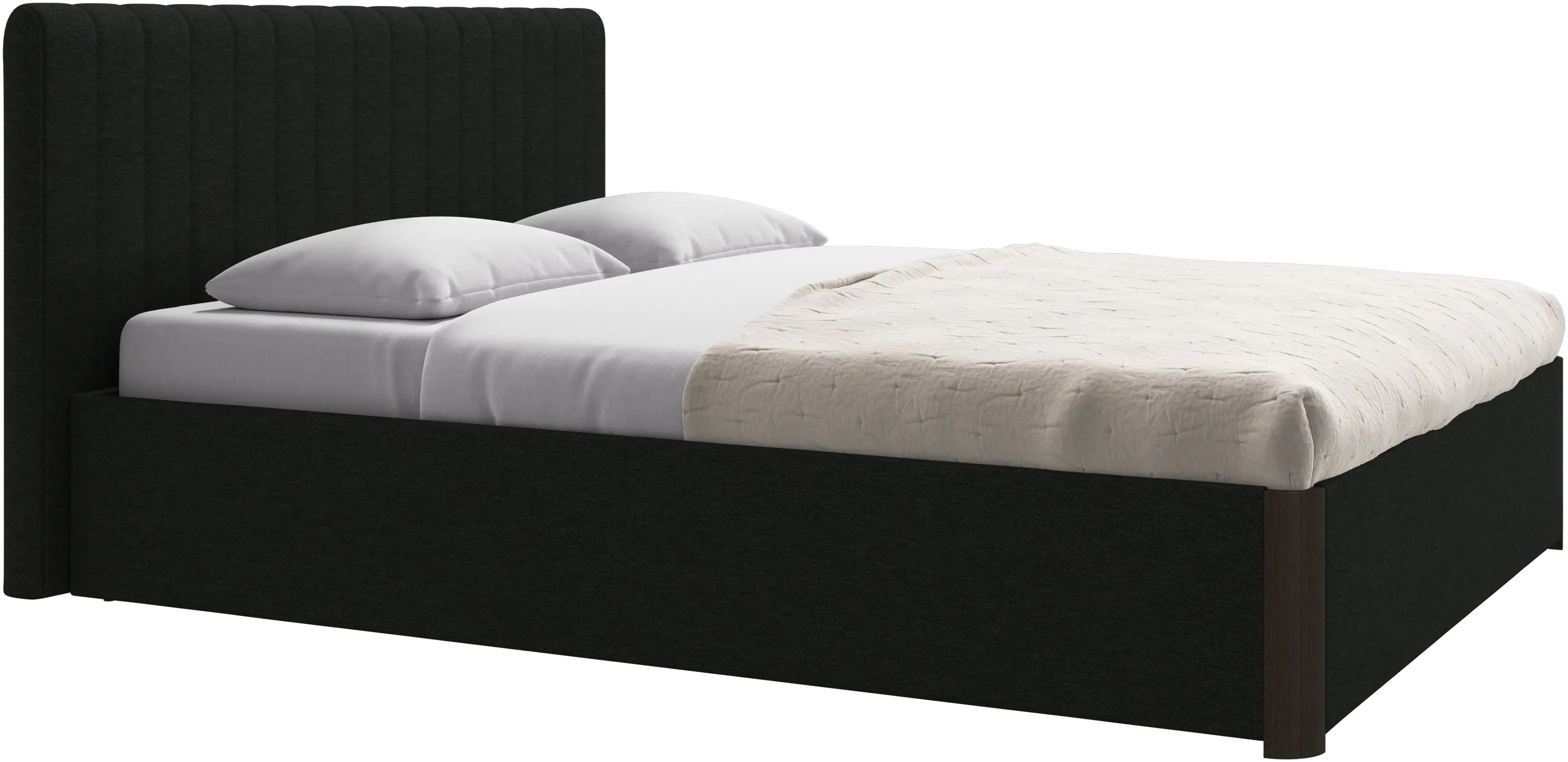 Element bed, bed-mounted headboard, with slats and storage solution, excl. mattress