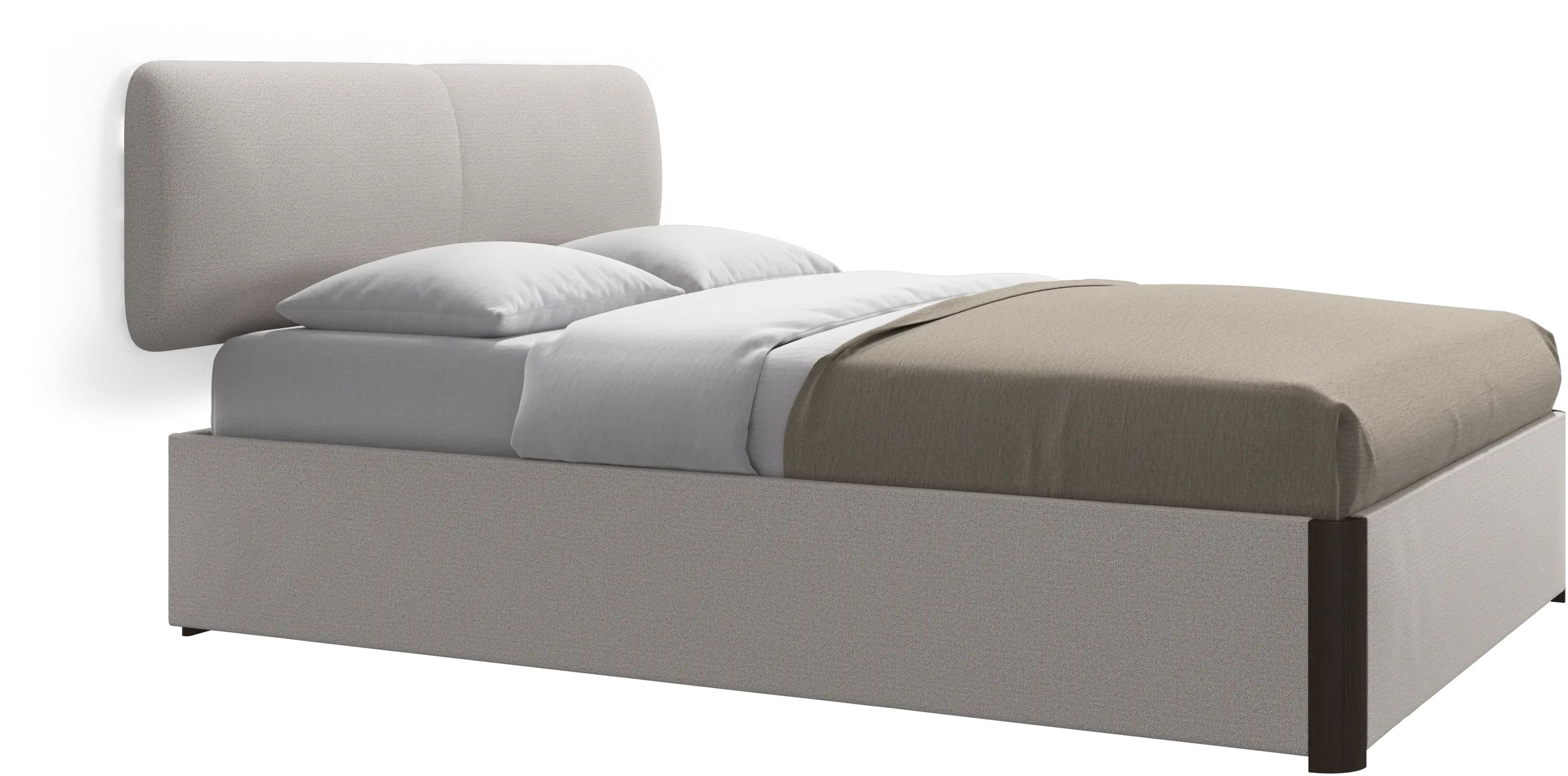 Element bed, wall-mounted headboard, with slats and storage solution, excl. mattress